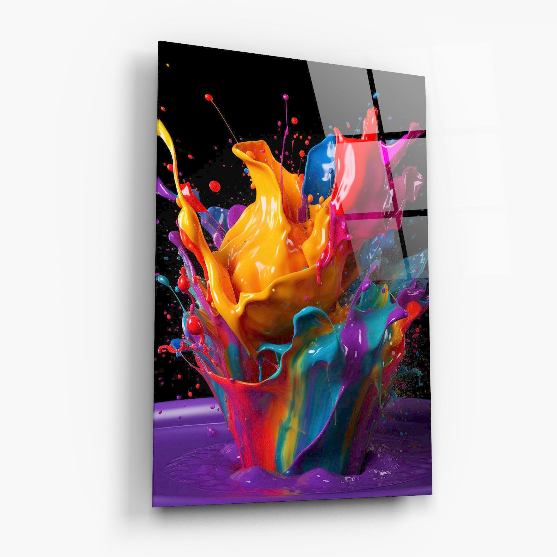 Tablou Sticla Brightly Color Splashing mockup 6
