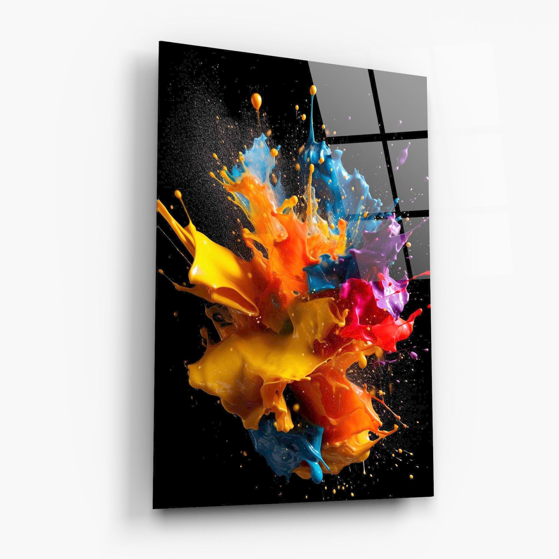 Tablou Sticla Colors Splashing mockup 6