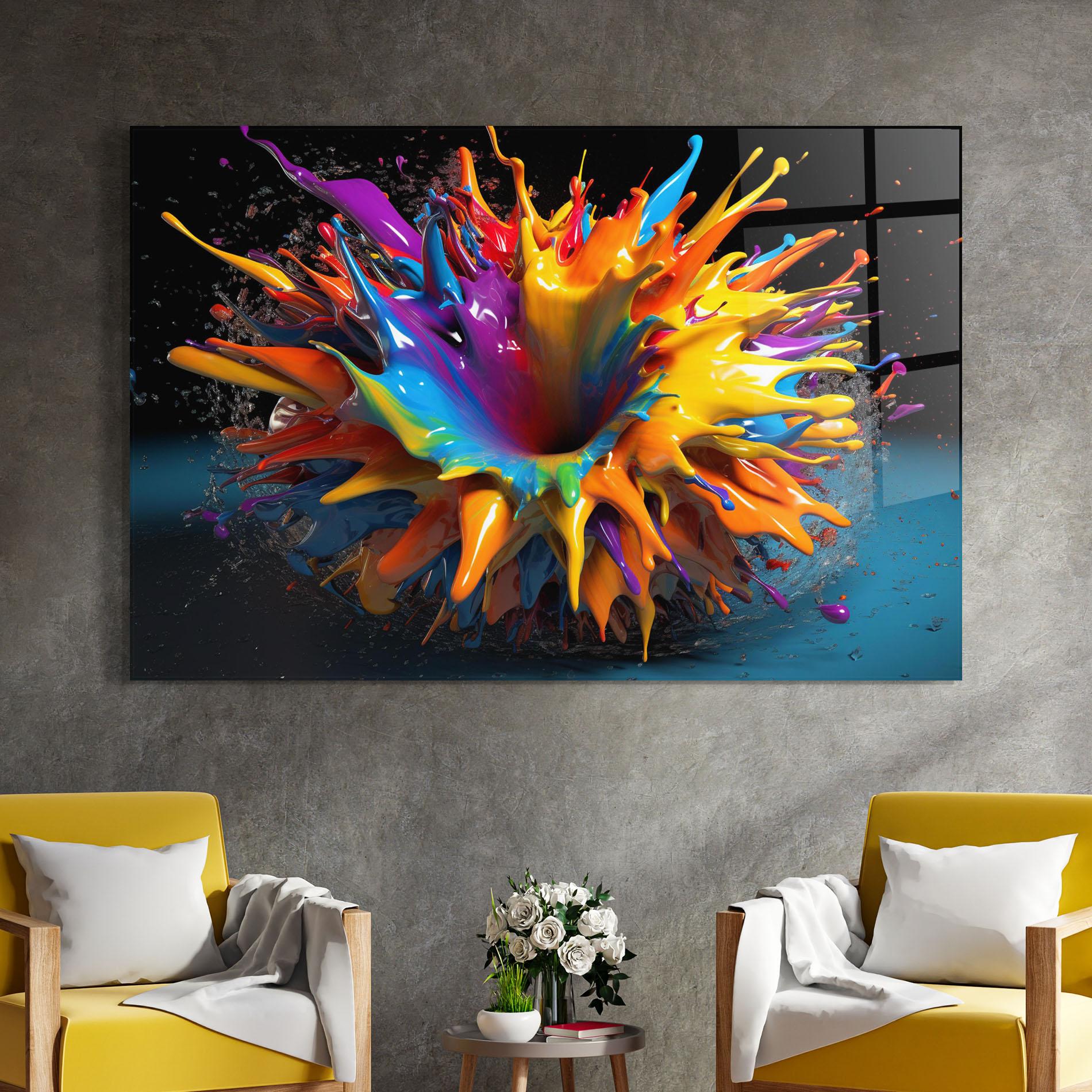 Tablou Sticla 3d Color Splash mockup 4