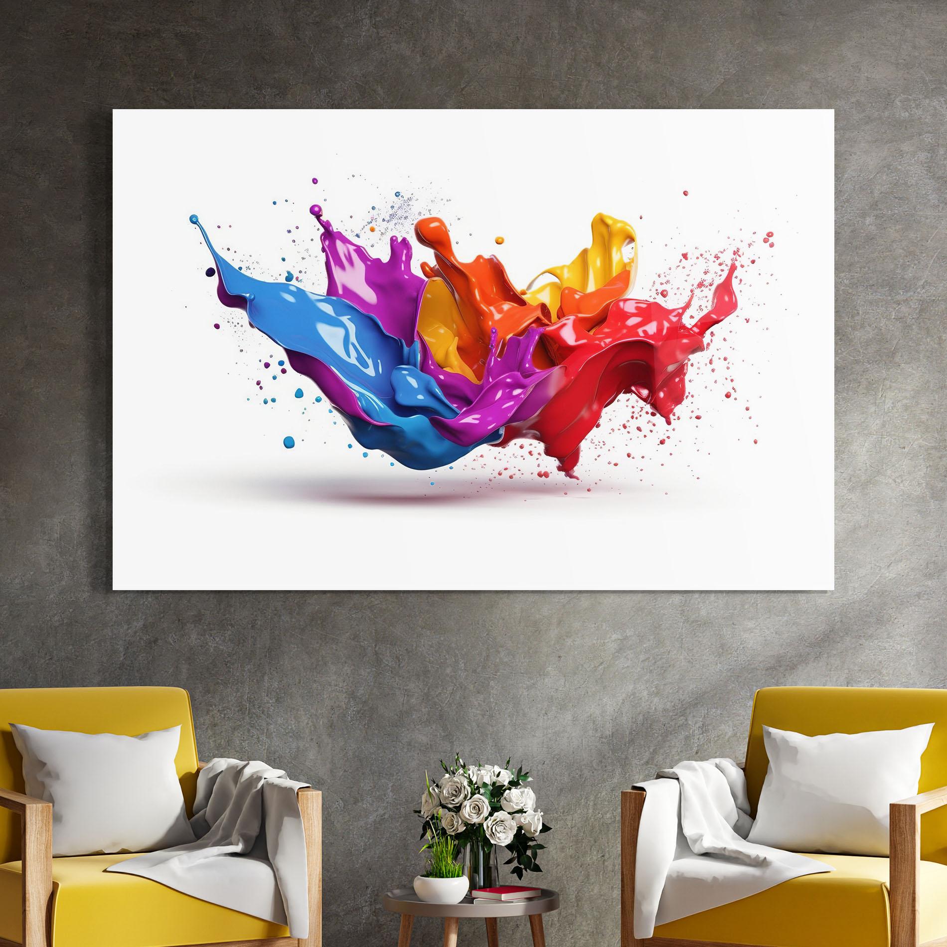 Tablou Sticla 3d Floating Splash mockup 4