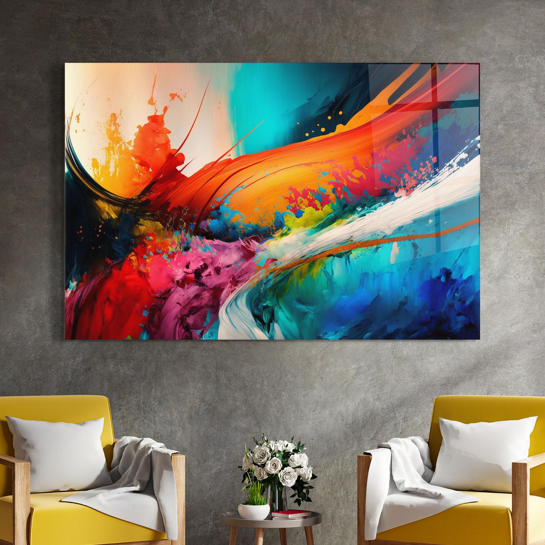 Tablou Sticla Art Brush Strokes mockup 4