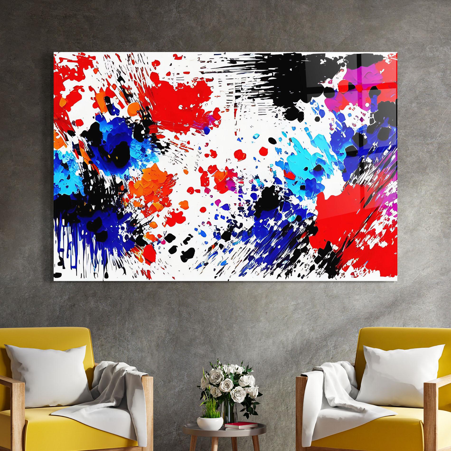 Tablou Sticla Oil Red Paint mockup 4