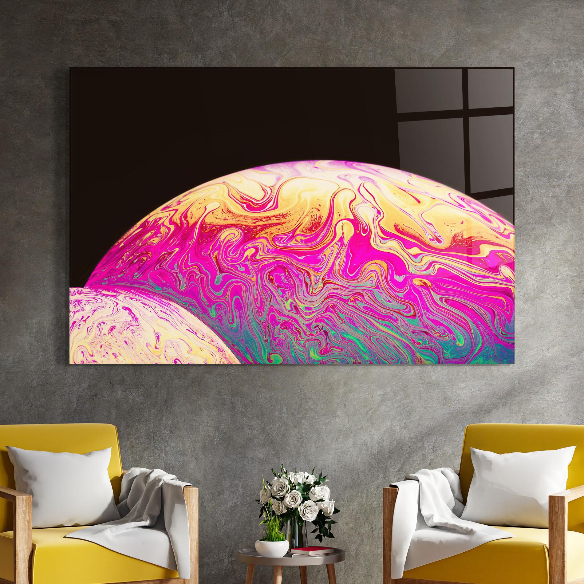 Tablou Sticla Psychedelic Bubbles mockup 4