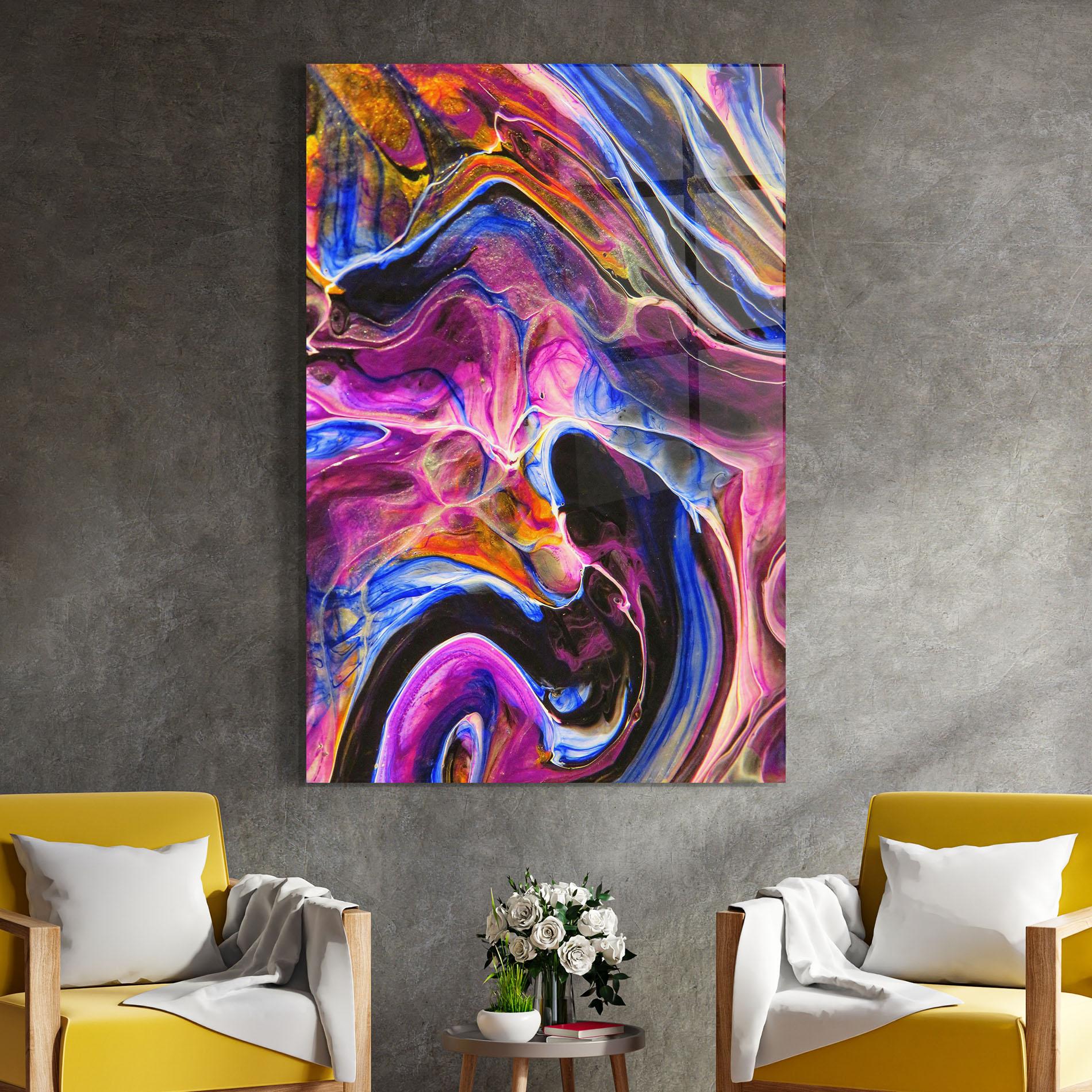 Tablou Sticla Colourful Abstract Shades mockup 4