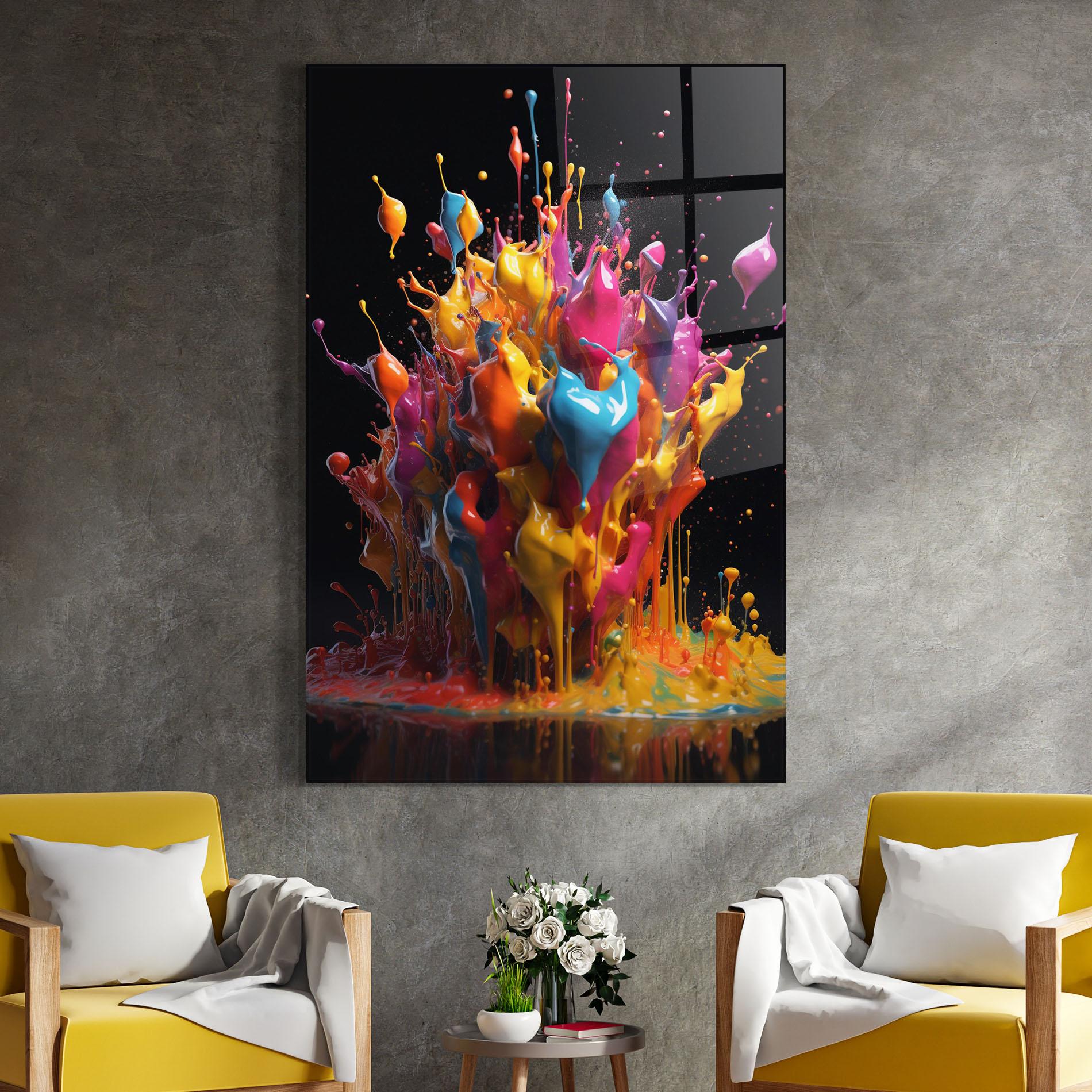 Tablou Sticla Liquid Splashing mockup 4