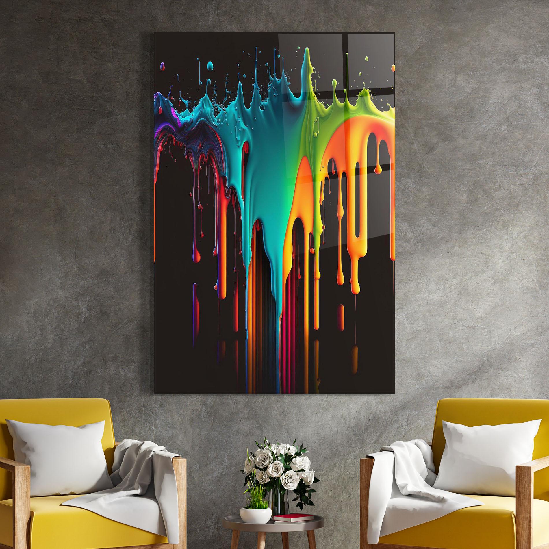 Tablou Sticla Rainbow Floating Colors mockup 4