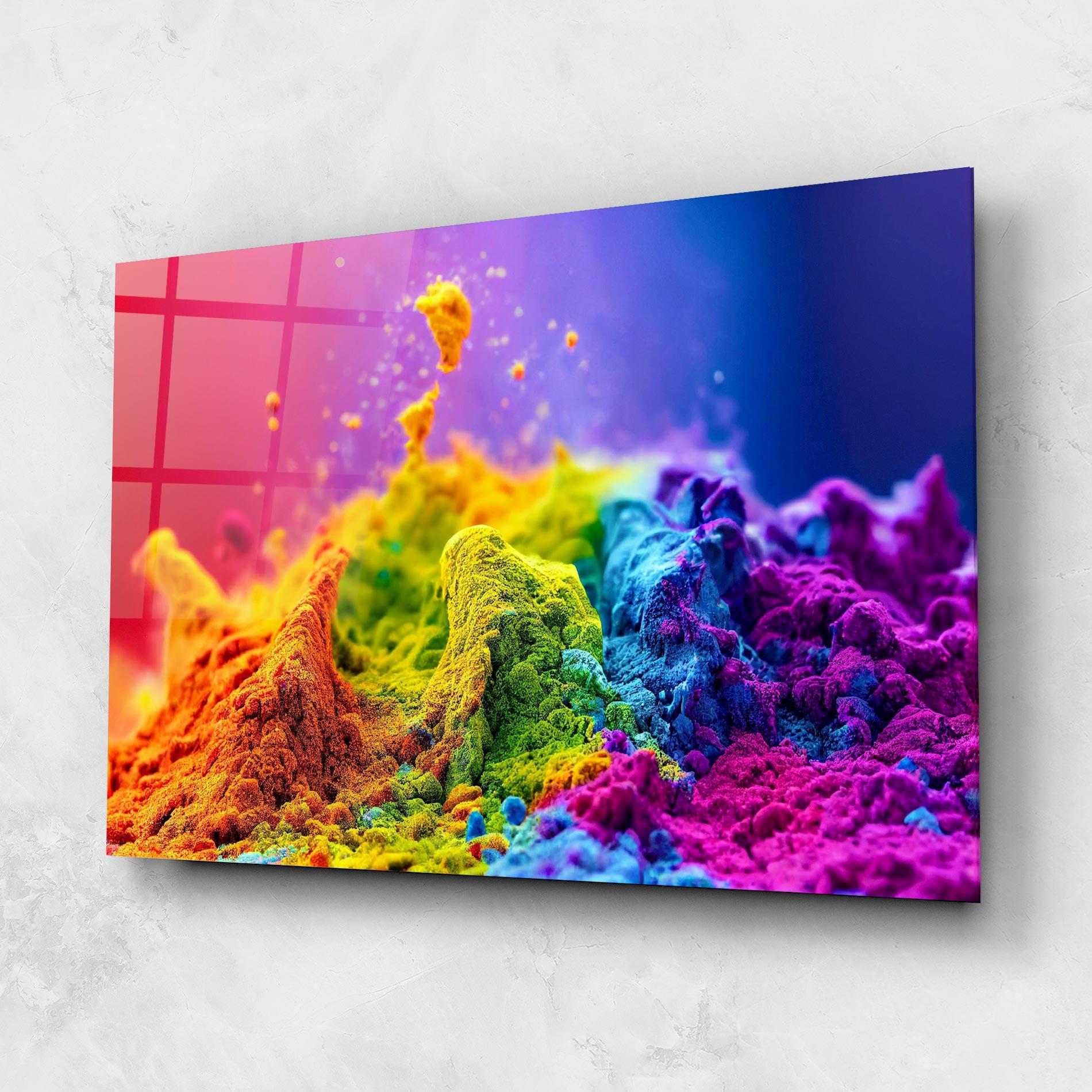 Tablou Sticla Color Powder Explosion mockup 1