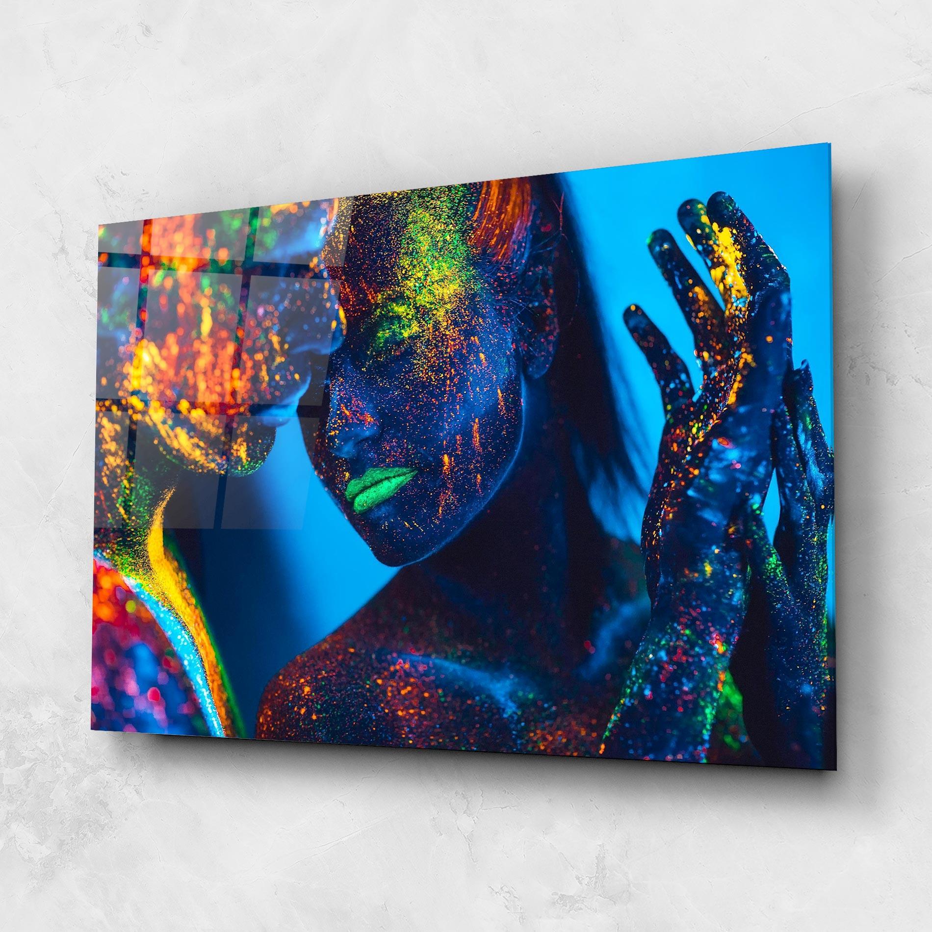 Tablou Sticla Fluorescent Couple mockup 1