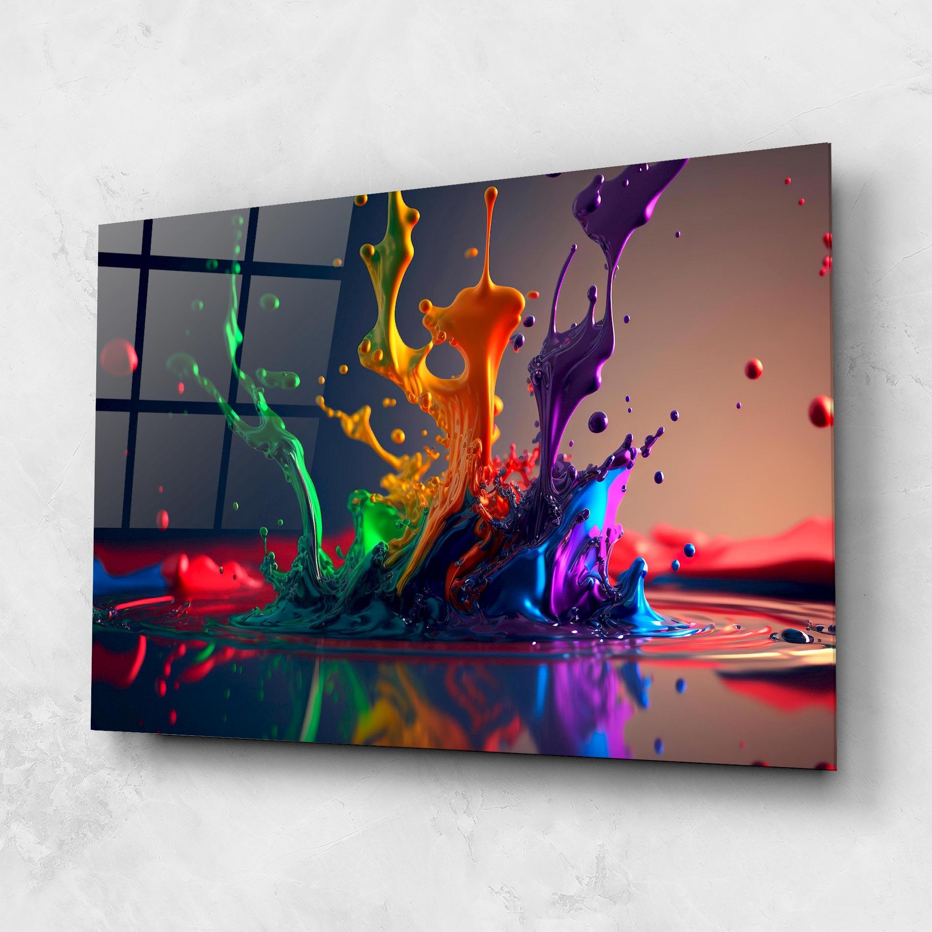 Tablou Sticla Green Color Splash mockup 1