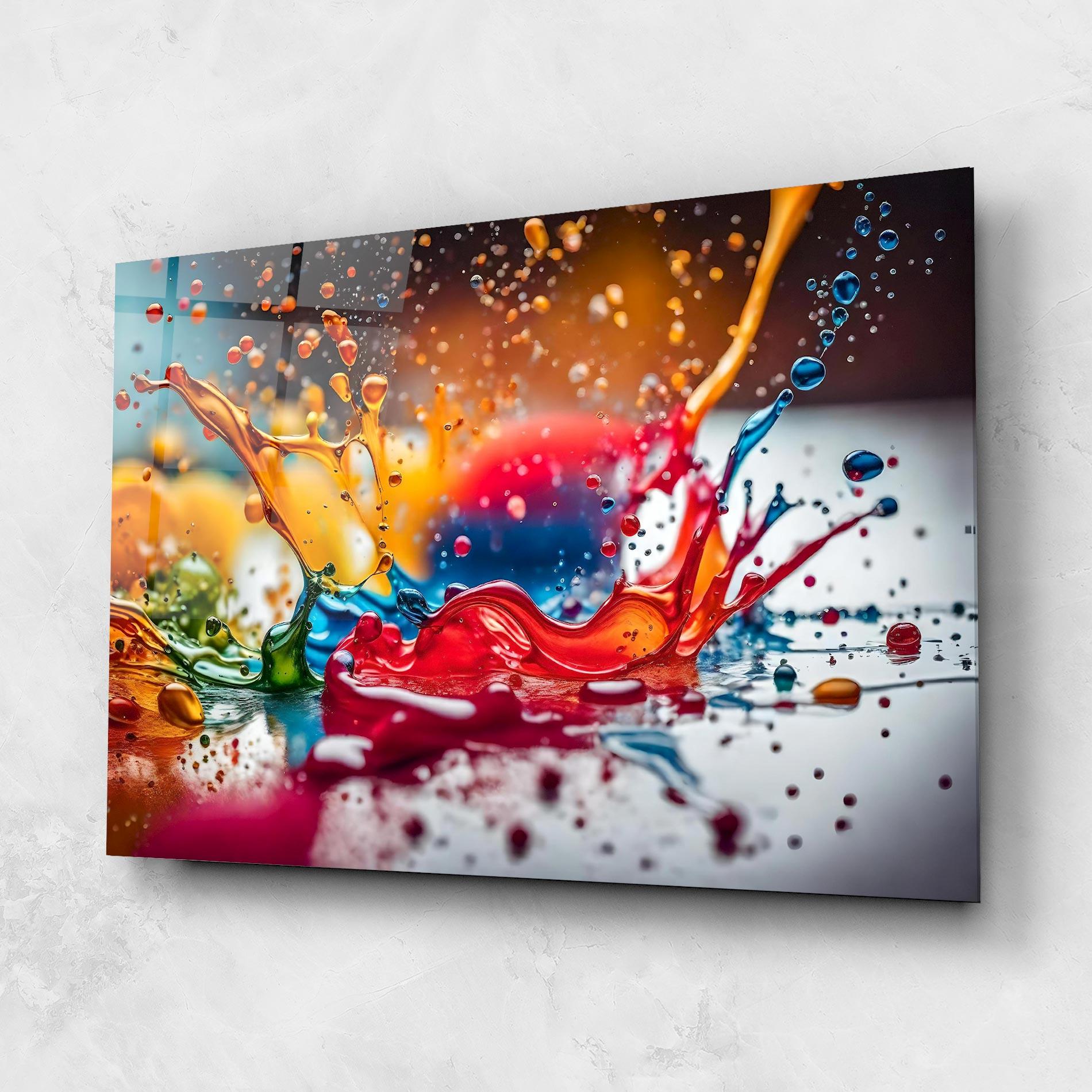 Tablou Sticla Water Color Splash mockup 1