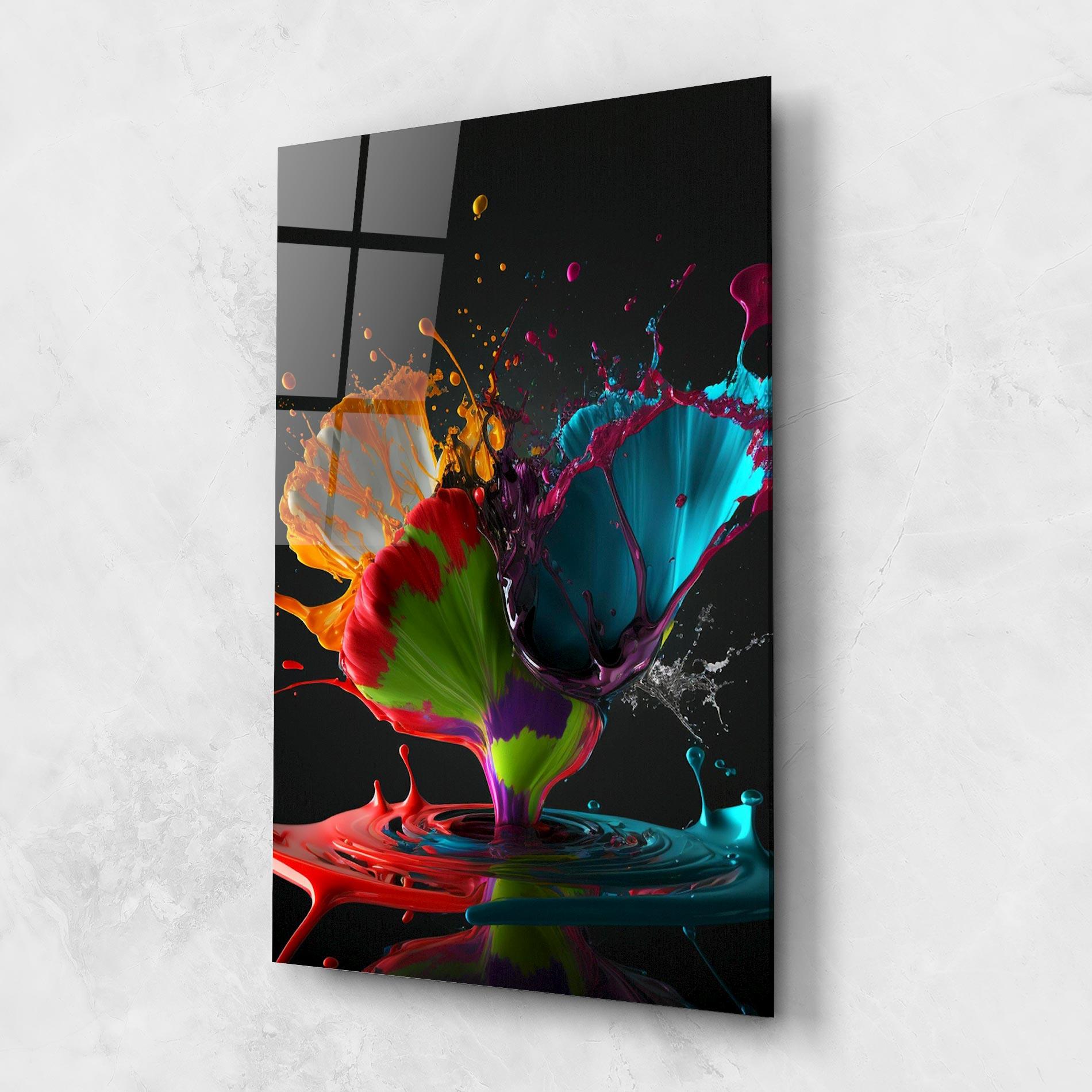 Tablou Sticla Beautiful Colorful Splash mockup 1