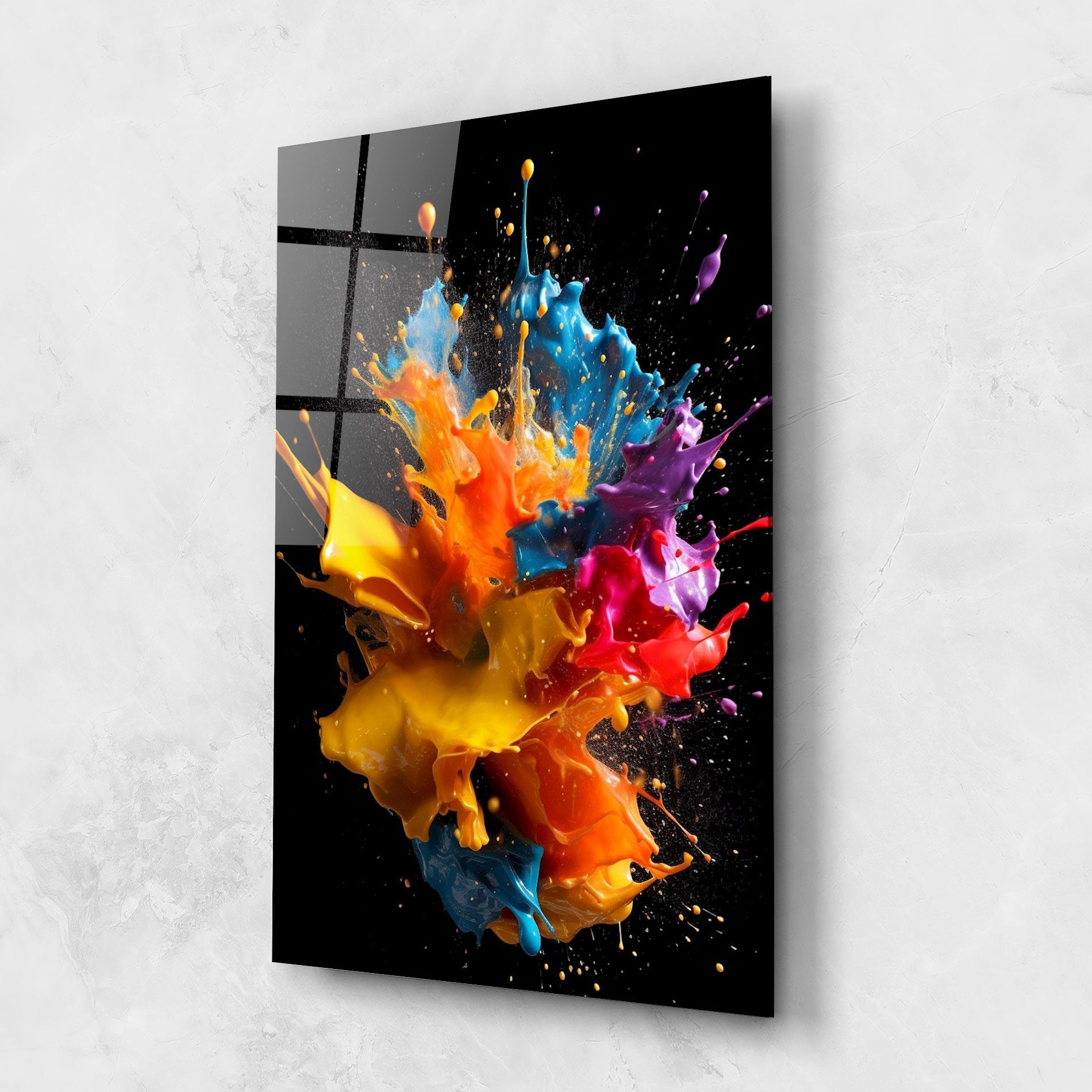 Tablou Sticla Colors Splashing mockup 1
