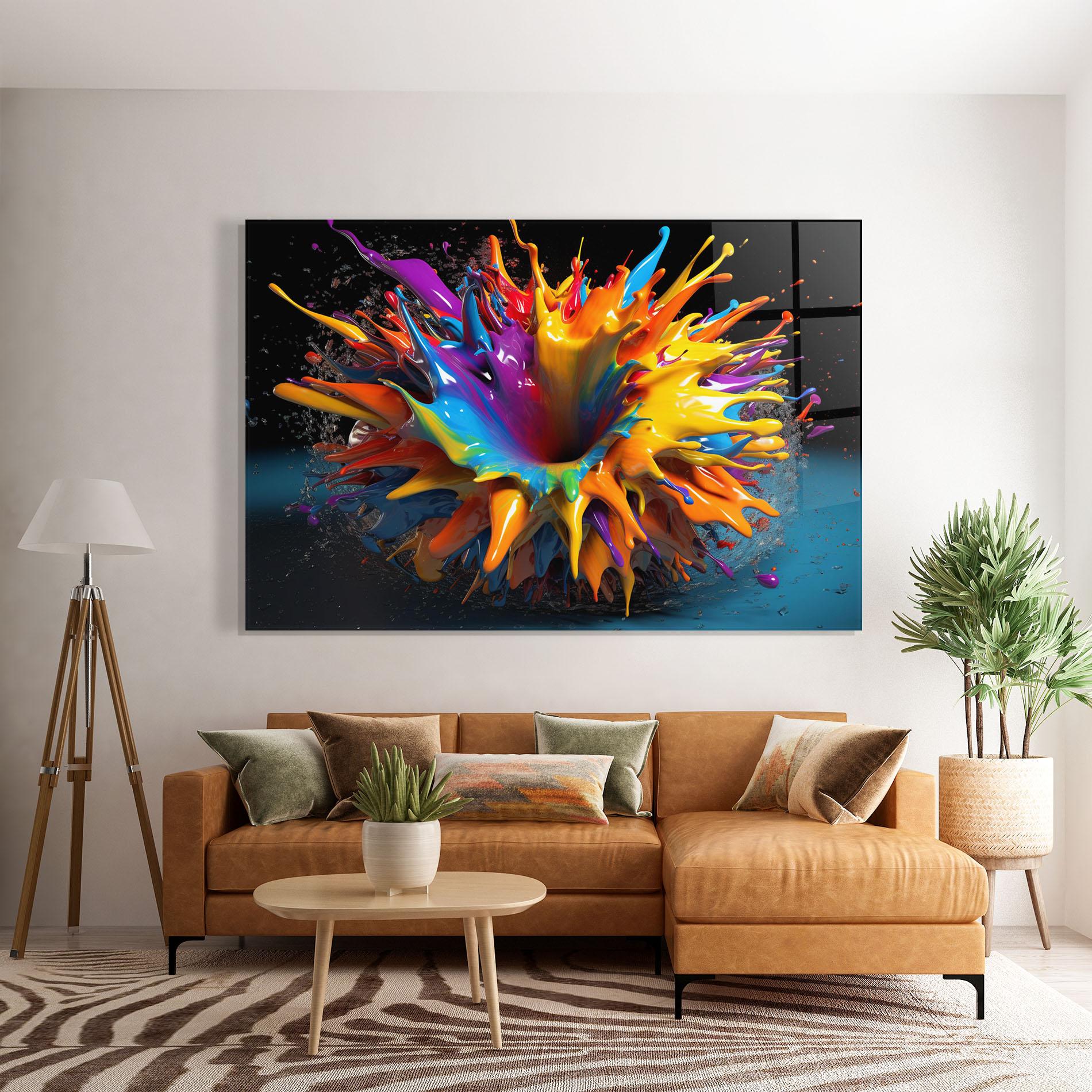 Tablou Sticla 3d Color Splash mockup 7