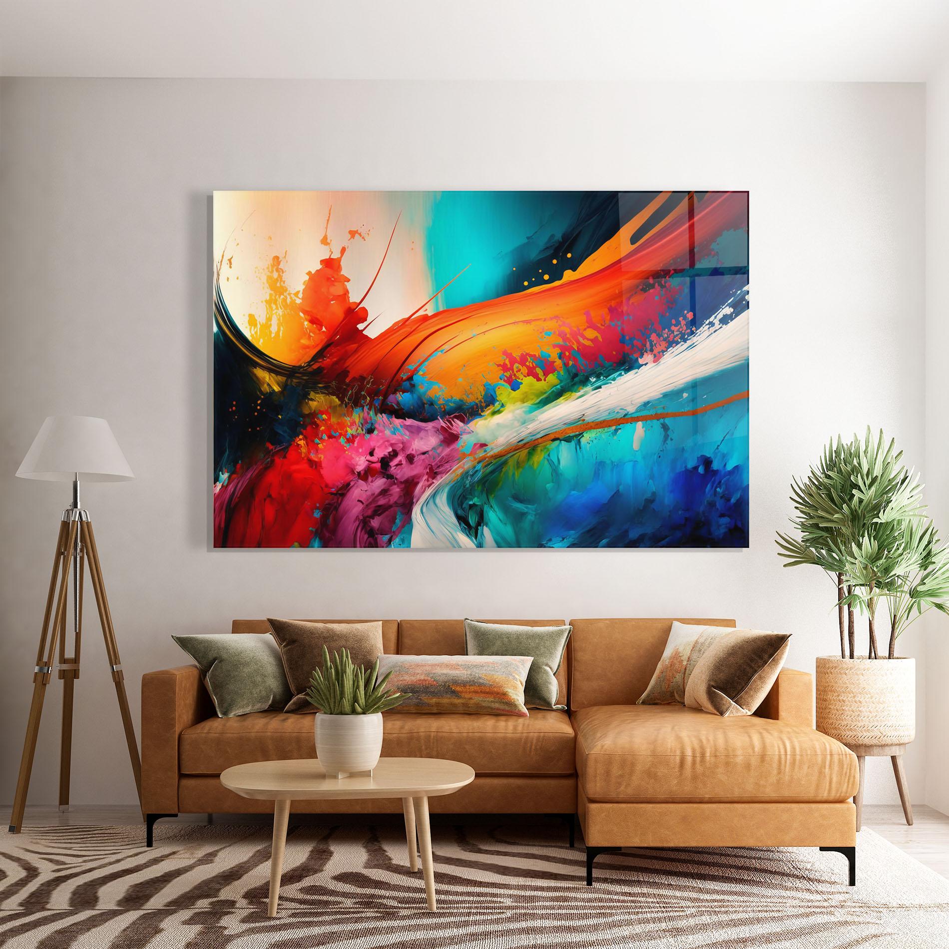 Tablou Sticla Art Brush Strokes mockup 7