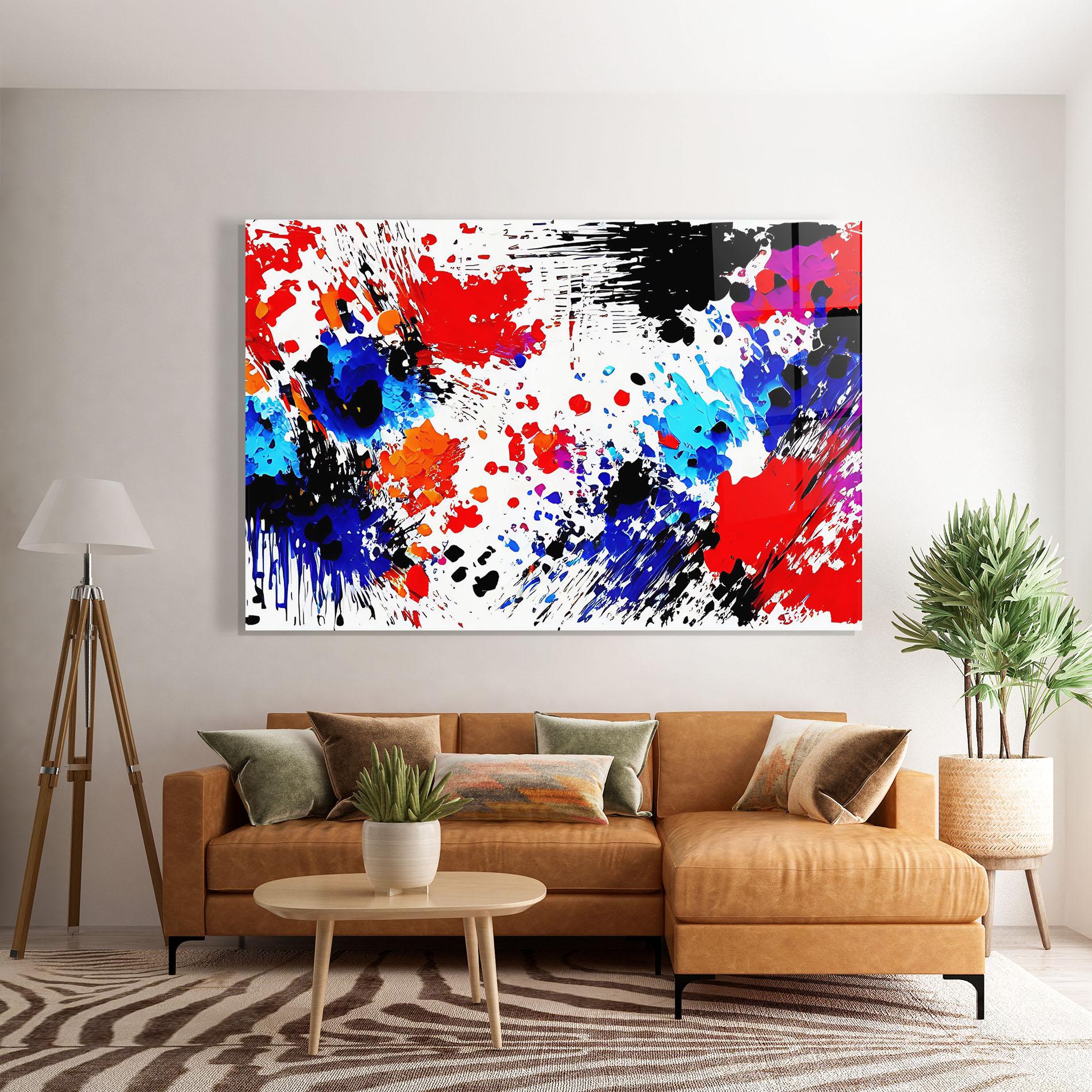 Tablou Sticla Oil Red Paint mockup 7