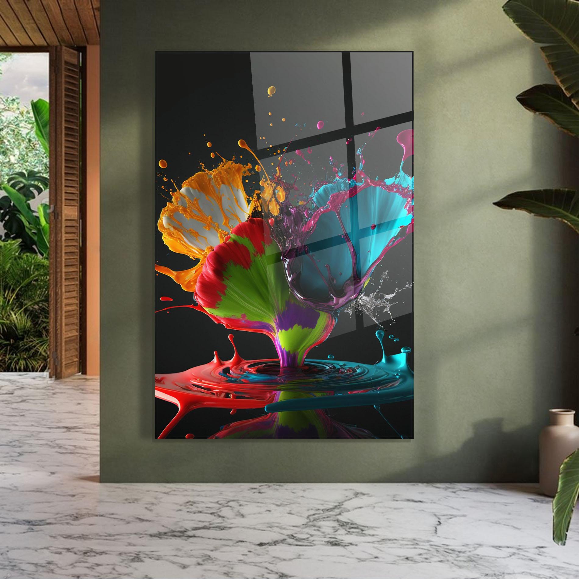 Tablou Sticla Beautiful Colorful Splash mockup 7