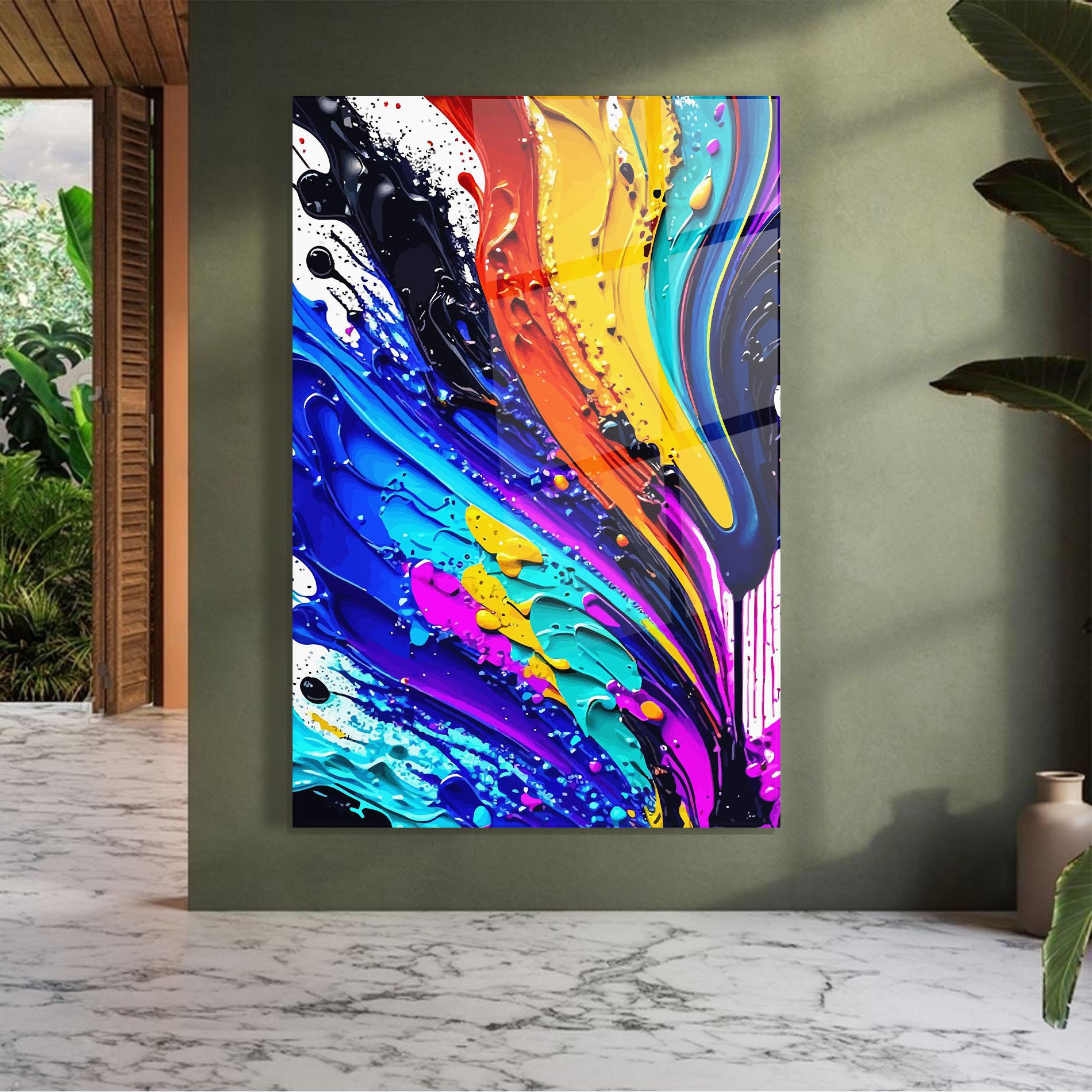 Tablou Sticla Beautiful Splash mockup 7