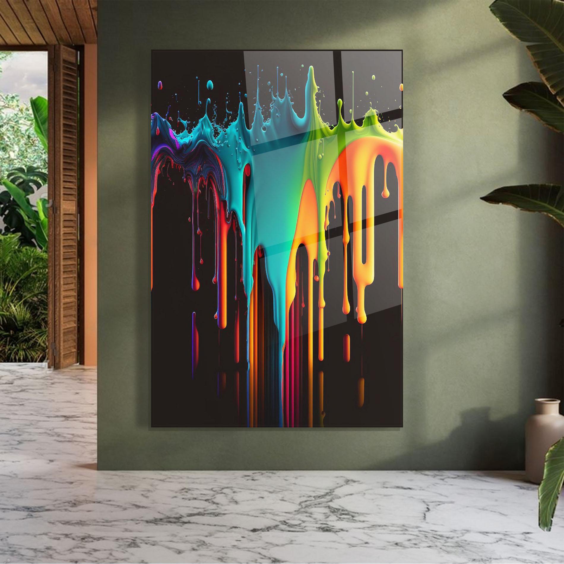 Tablou Sticla Rainbow Floating Colors mockup 7
