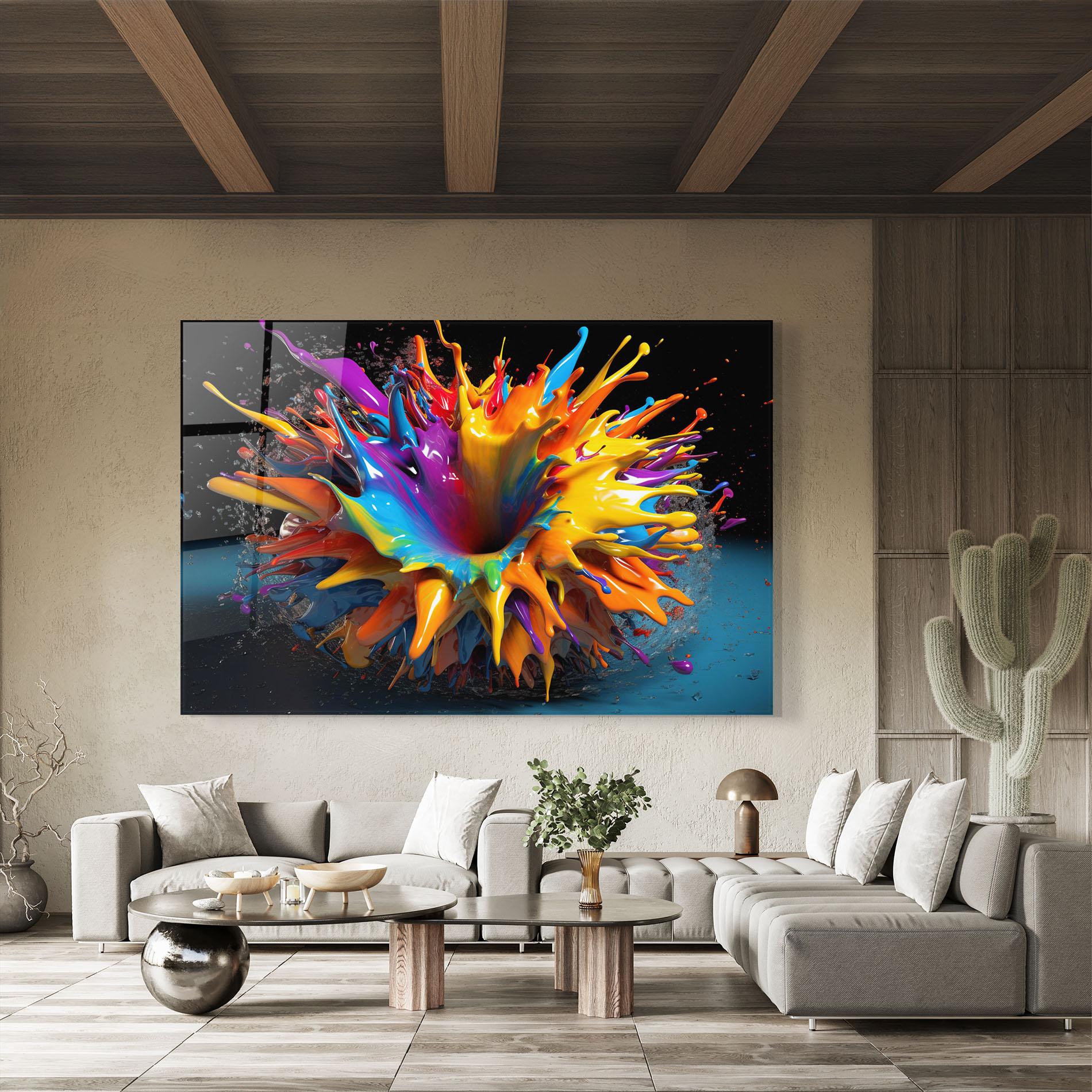 Tablou Sticla 3d Color Splash mockup 8