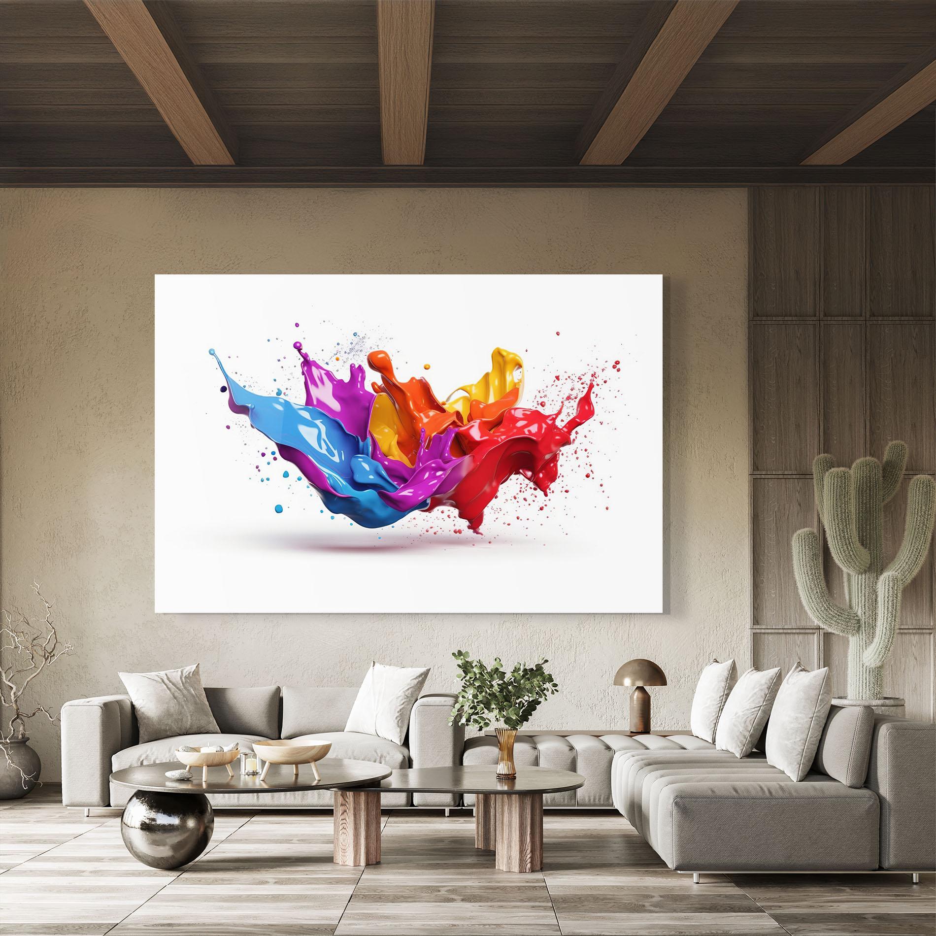 Tablou Sticla 3d Floating Splash mockup 8