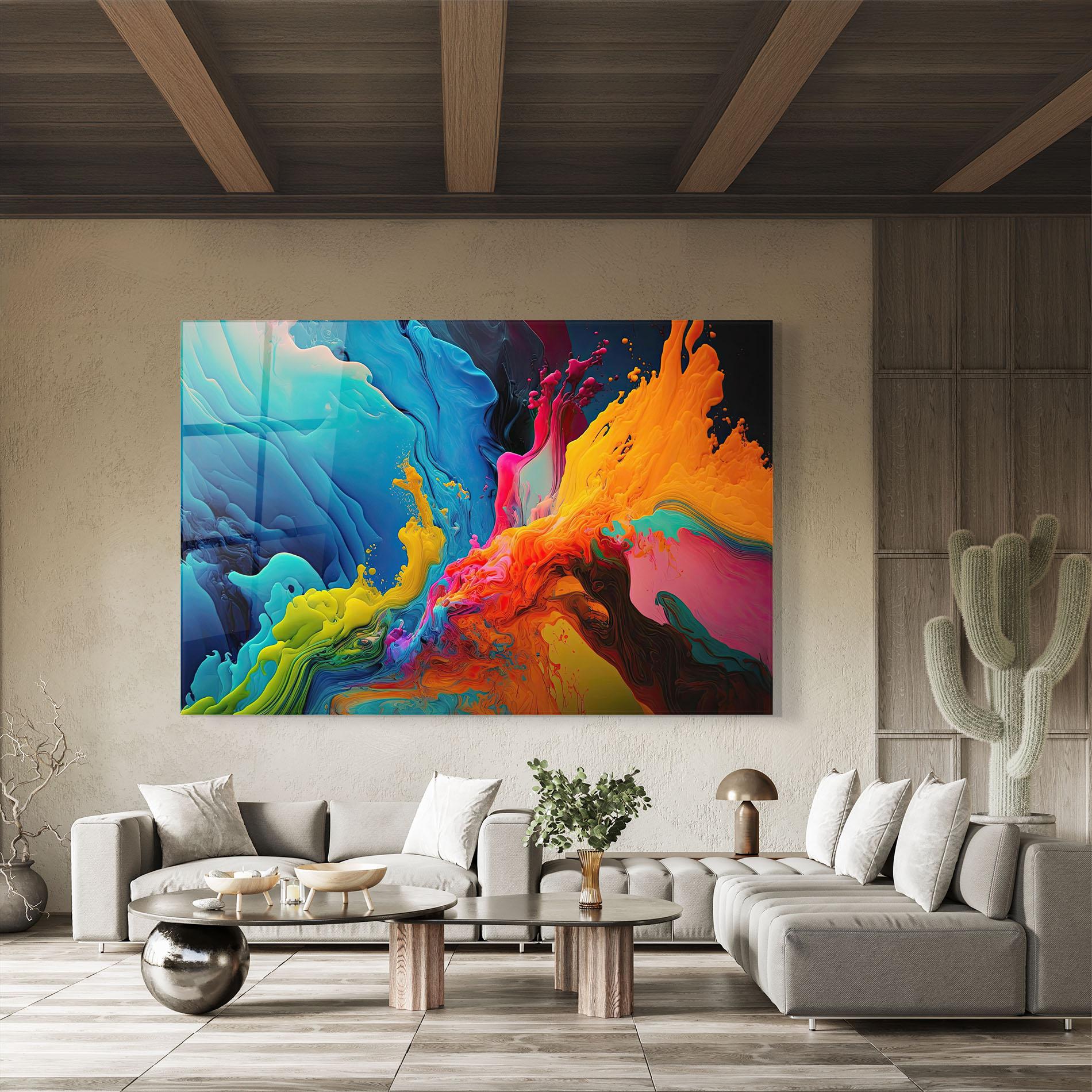 Tablou Sticla Color Floating mockup 8