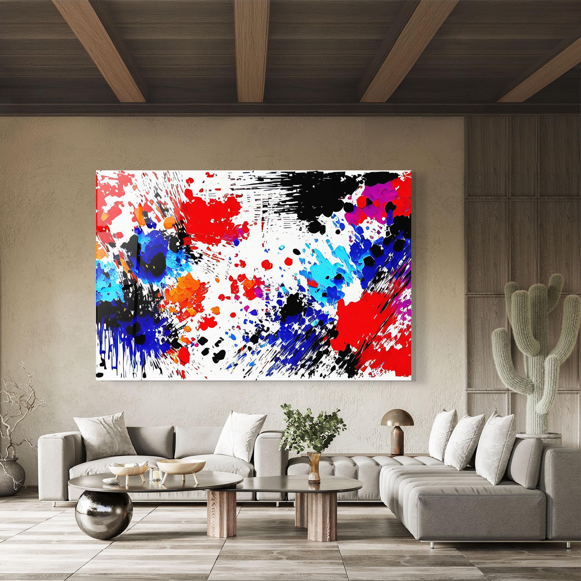 Tablou Sticla Oil Red Paint mockup 8