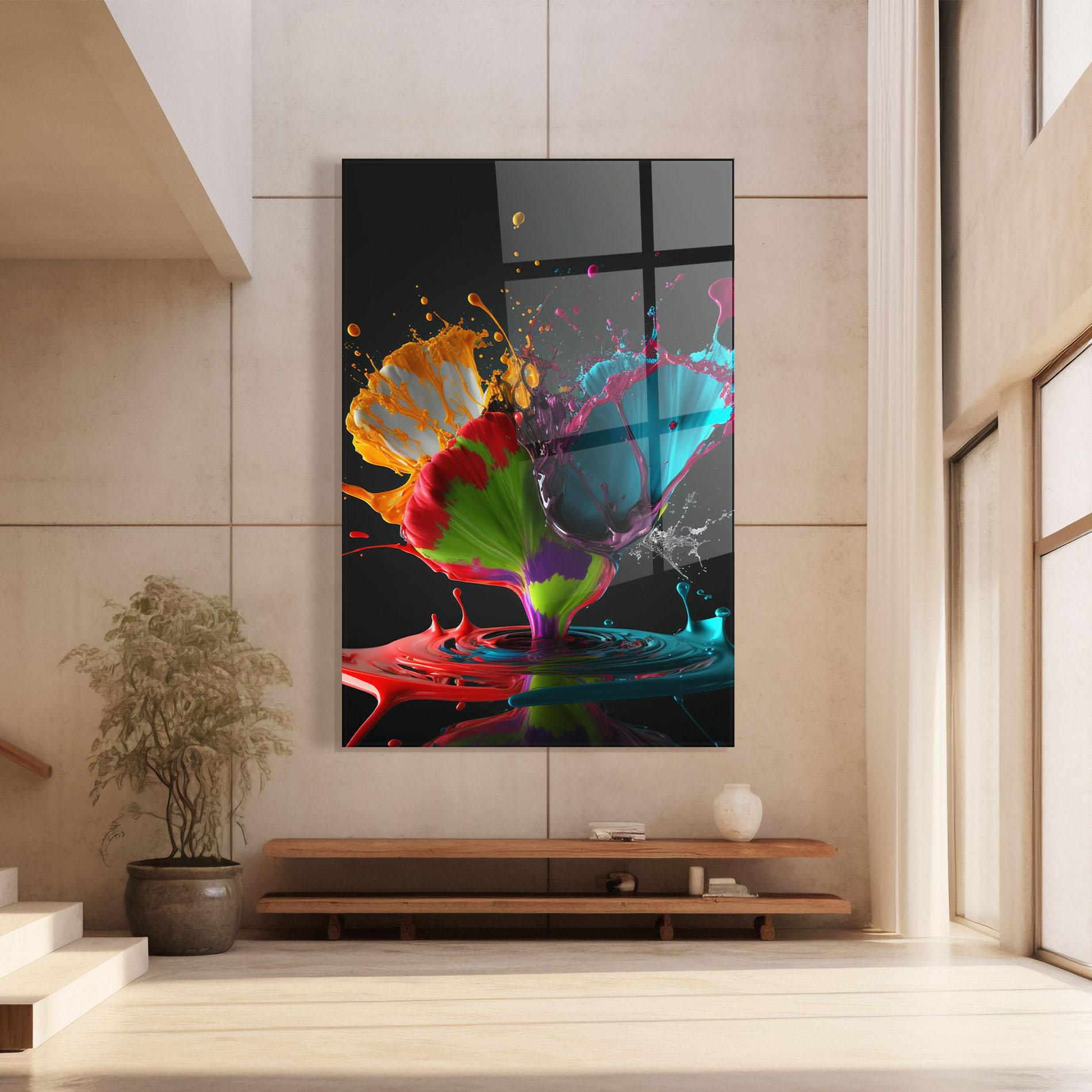 Tablou Sticla Beautiful Colorful Splash mockup 8