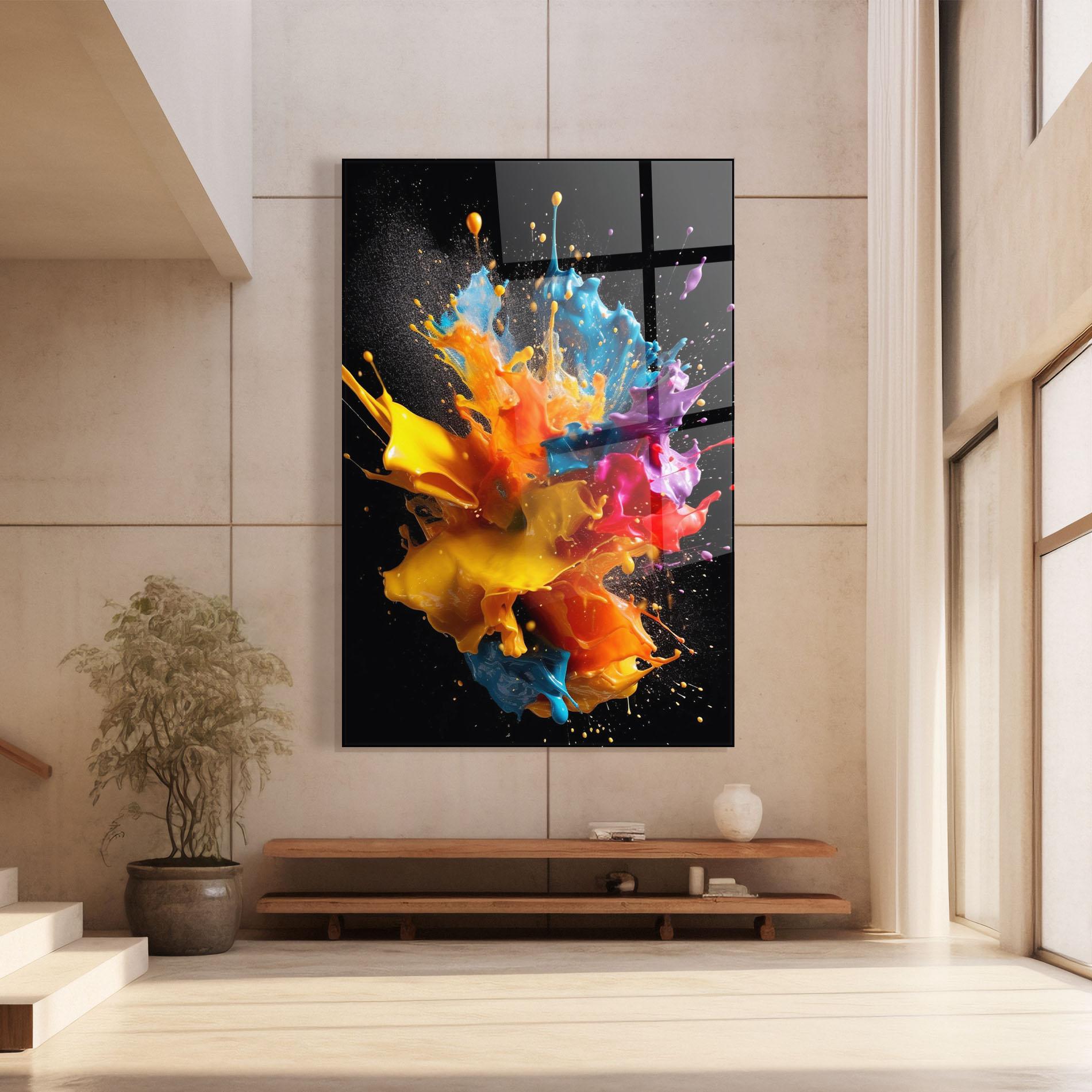 Tablou Sticla Colors Splashing mockup 8