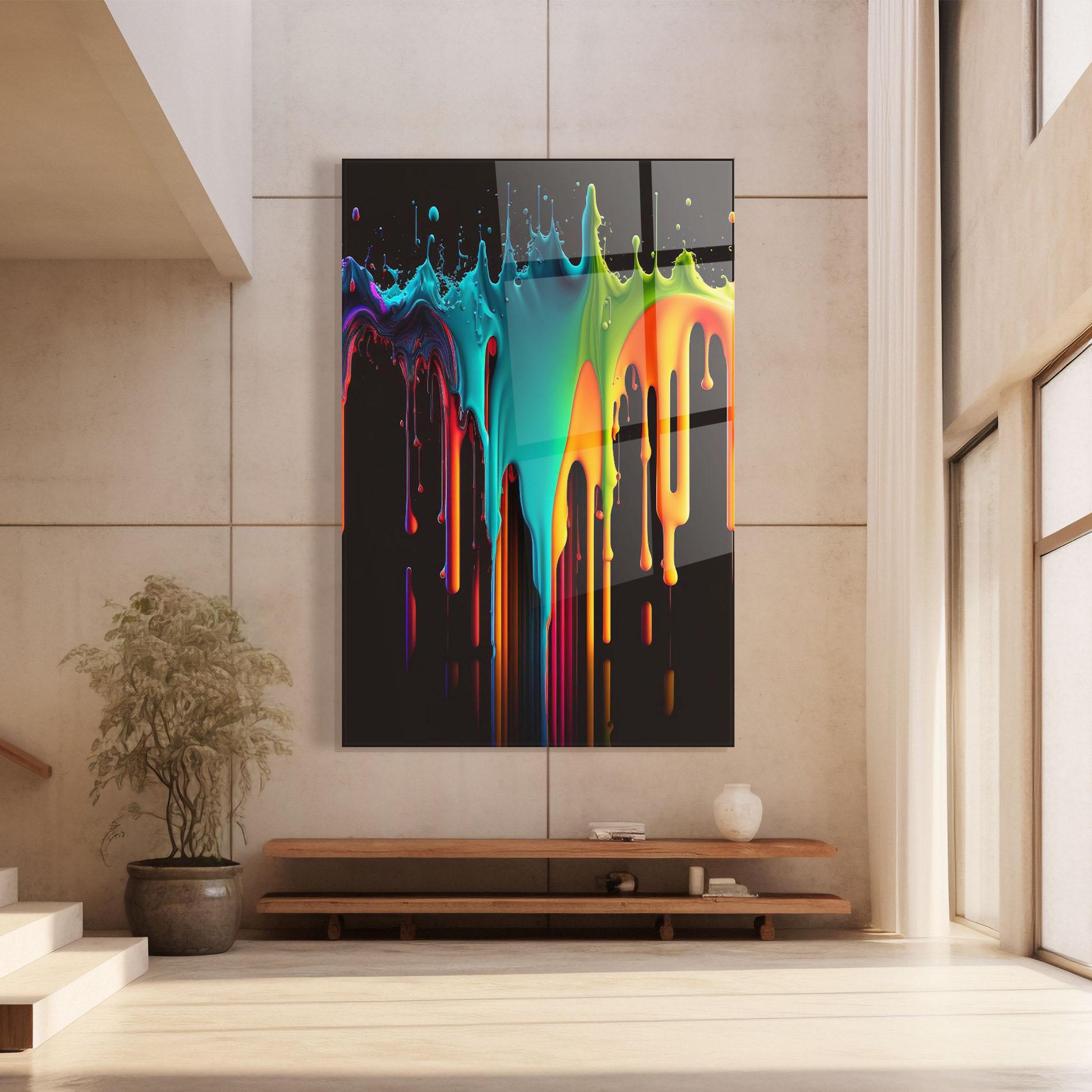 Tablou Sticla Rainbow Floating Colors mockup 8