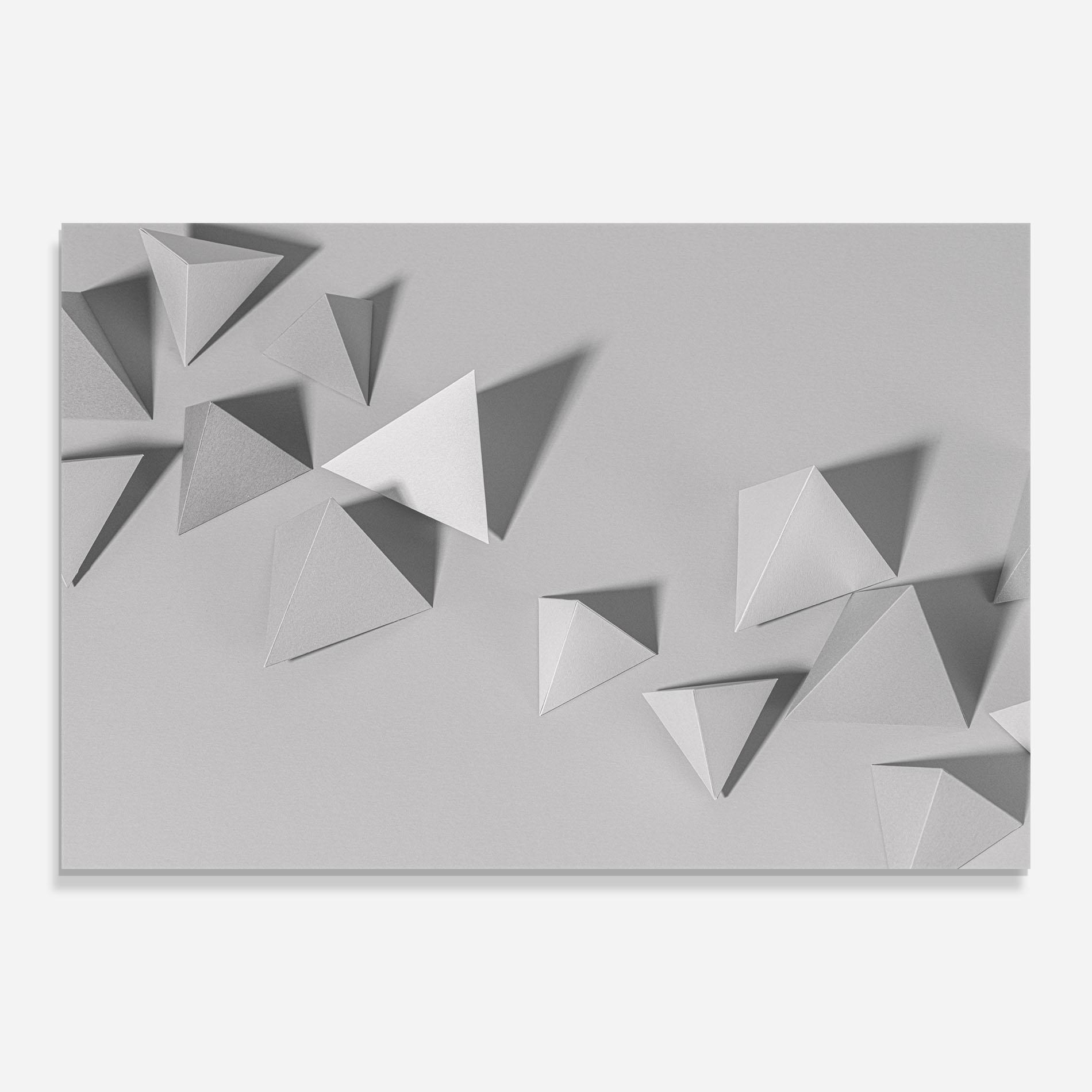 Tablou Sticla 3d White Triangle mockup 0