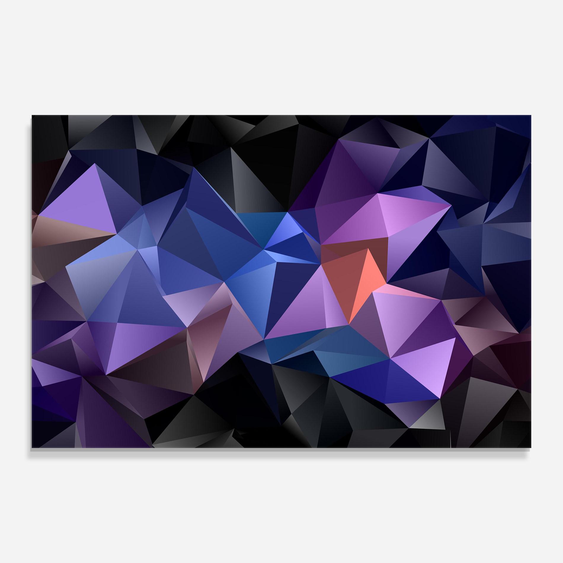 Tablou Sticla Black Purple Triangle mockup 0