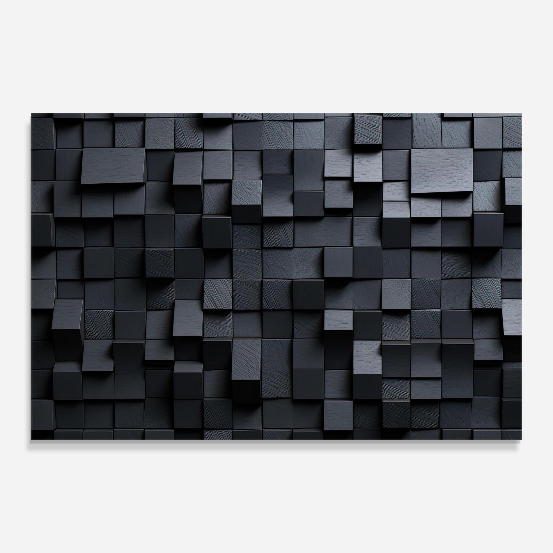 Tablou Sticla Black Square Pattern mockup 0