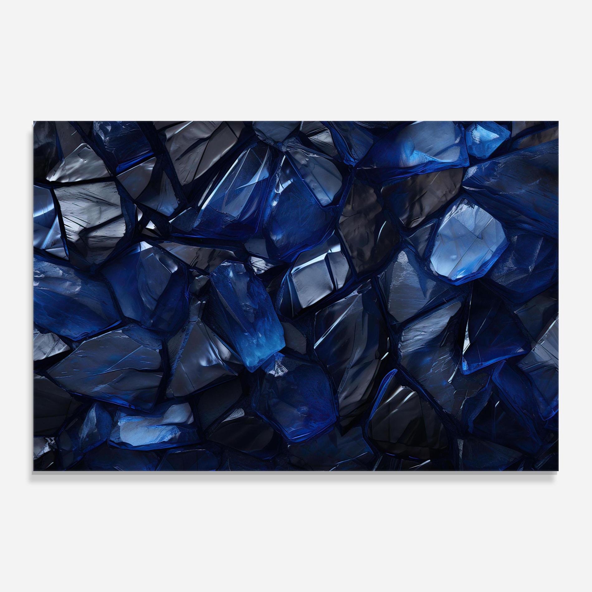 Tablou Sticla Blue Crystal Shape mockup 0