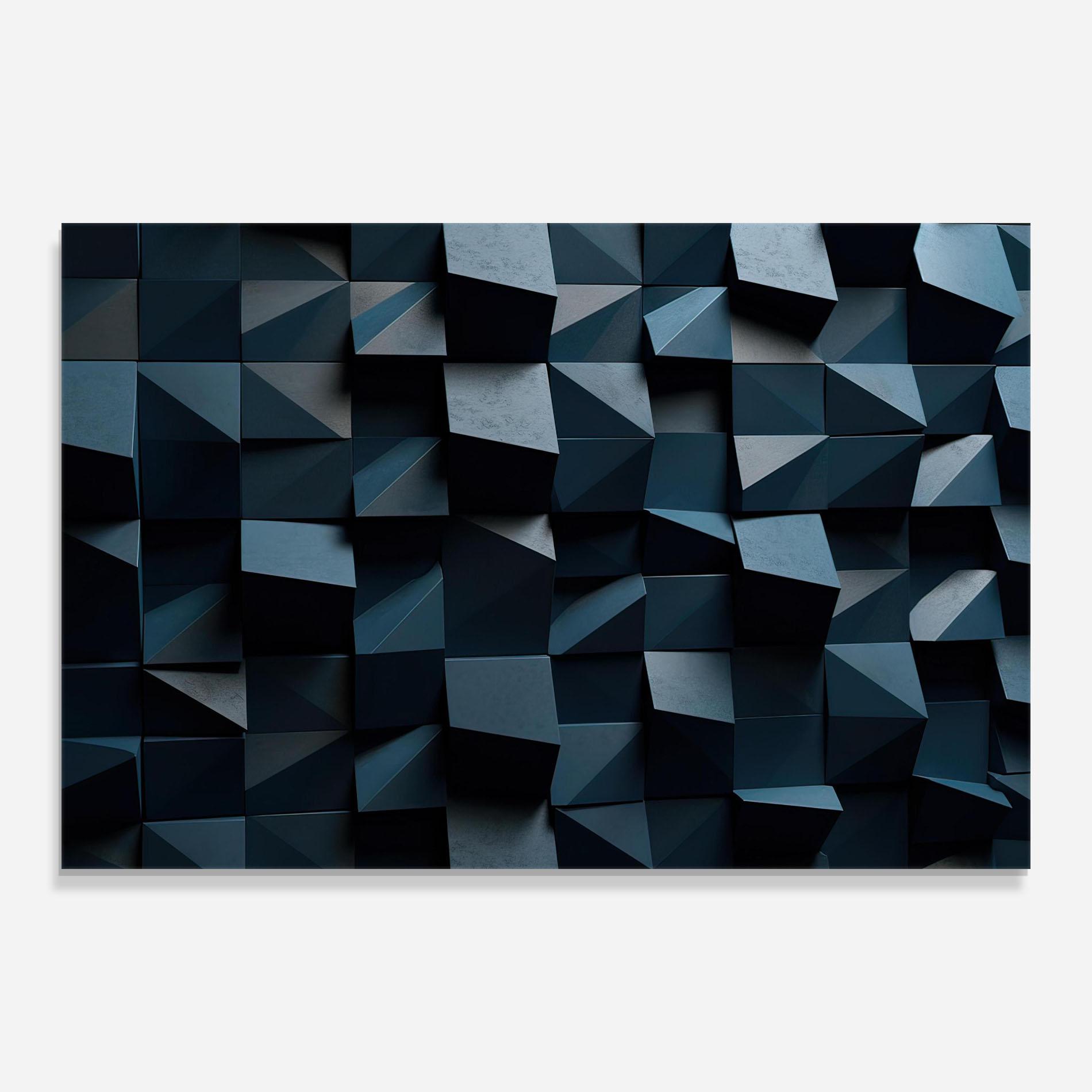 Tablou Sticla Dark Blue Square mockup 0