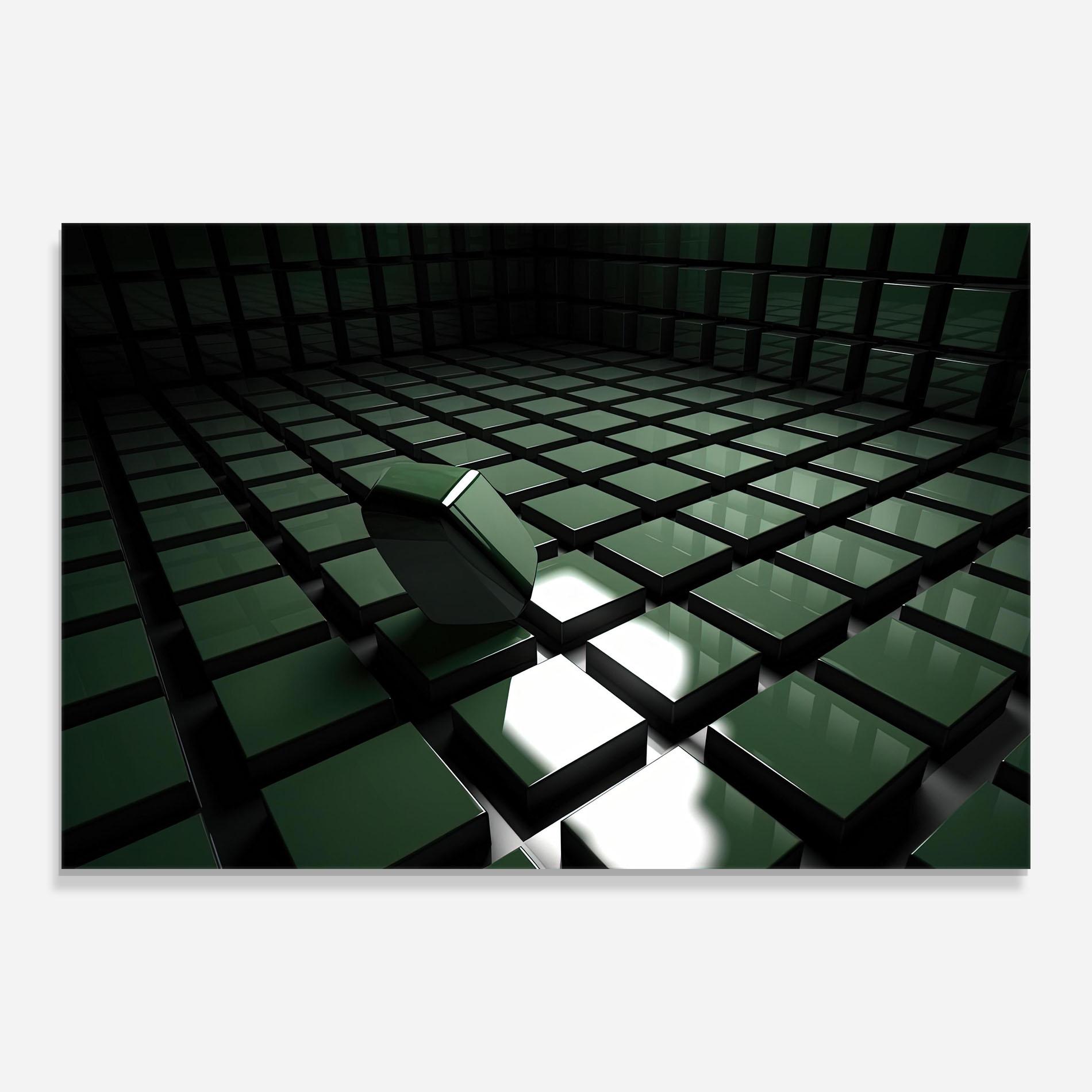 Tablou Sticla Green Shape Floating mockup 0