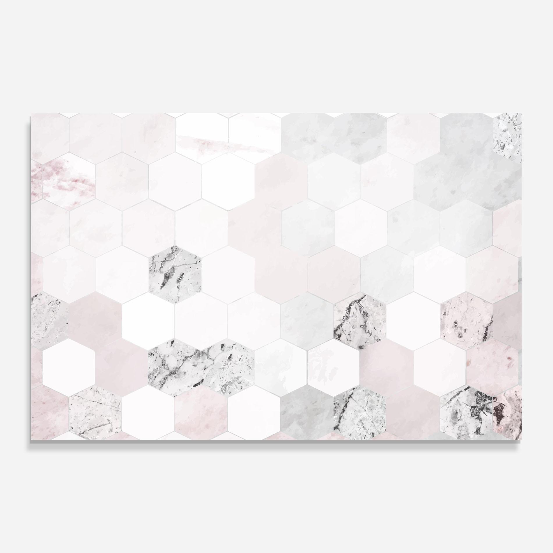 Tablou Sticla Pink Hexa Pattern mockup 0