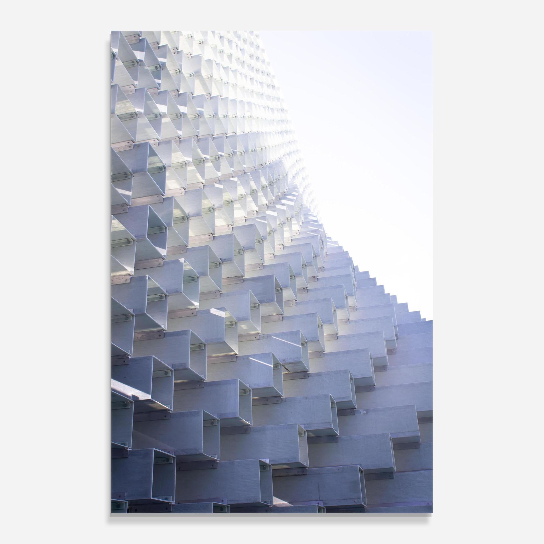 Tablou Sticla 3d White Square mockup 0