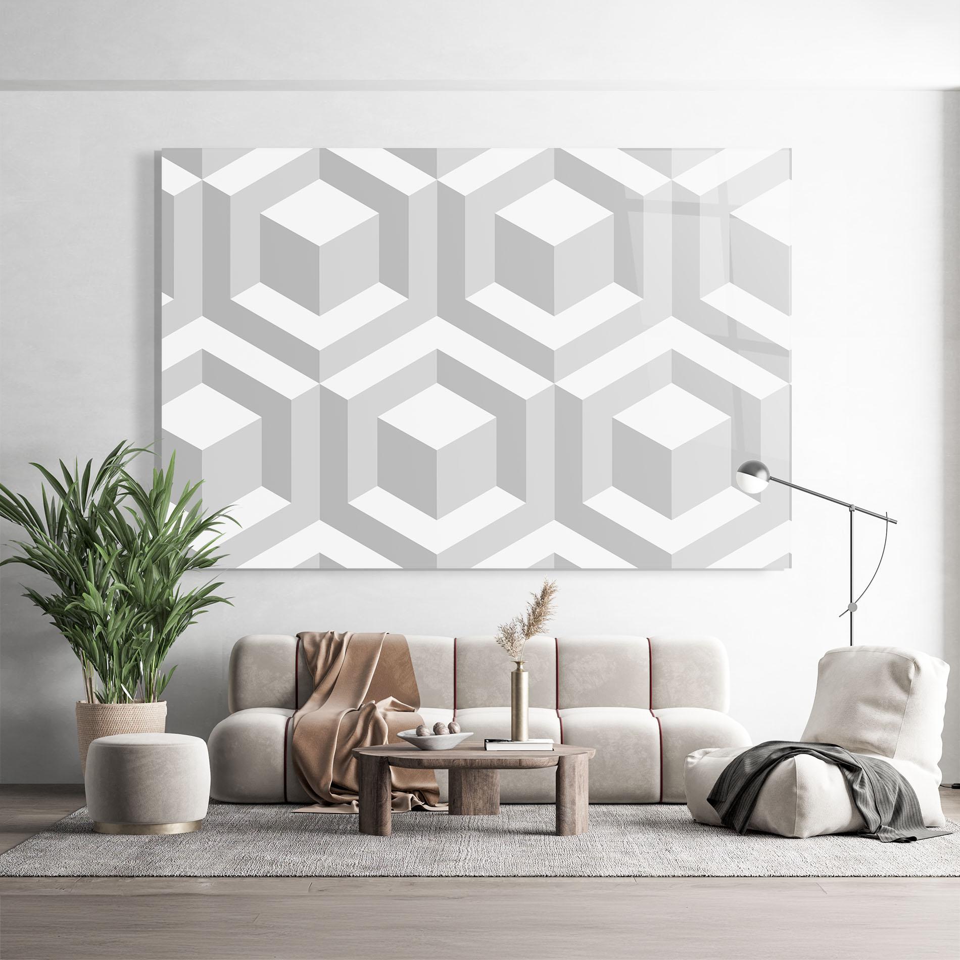 Tablou Sticla 3d Square mockup 9