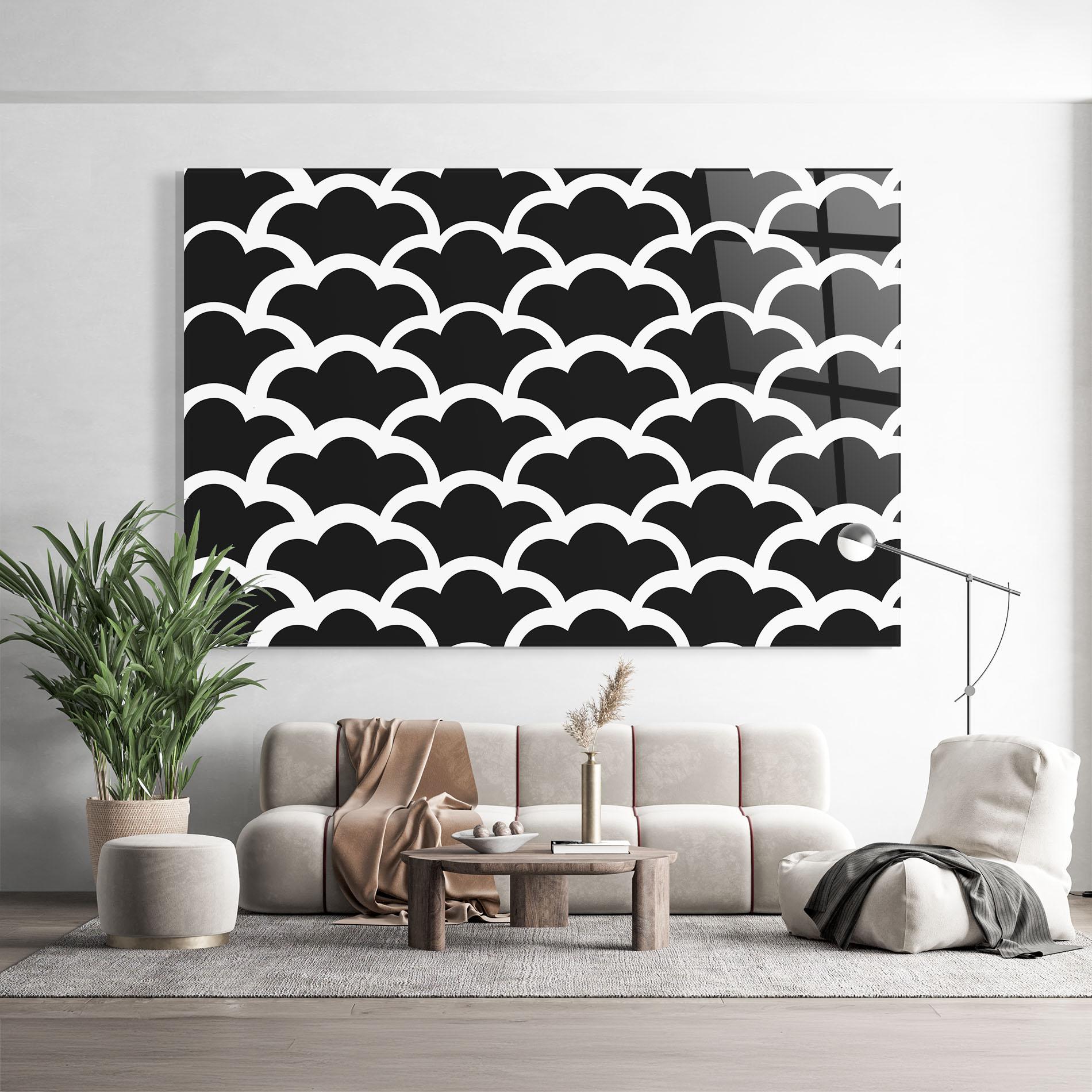 Tablou Sticla Black Clouds mockup 9