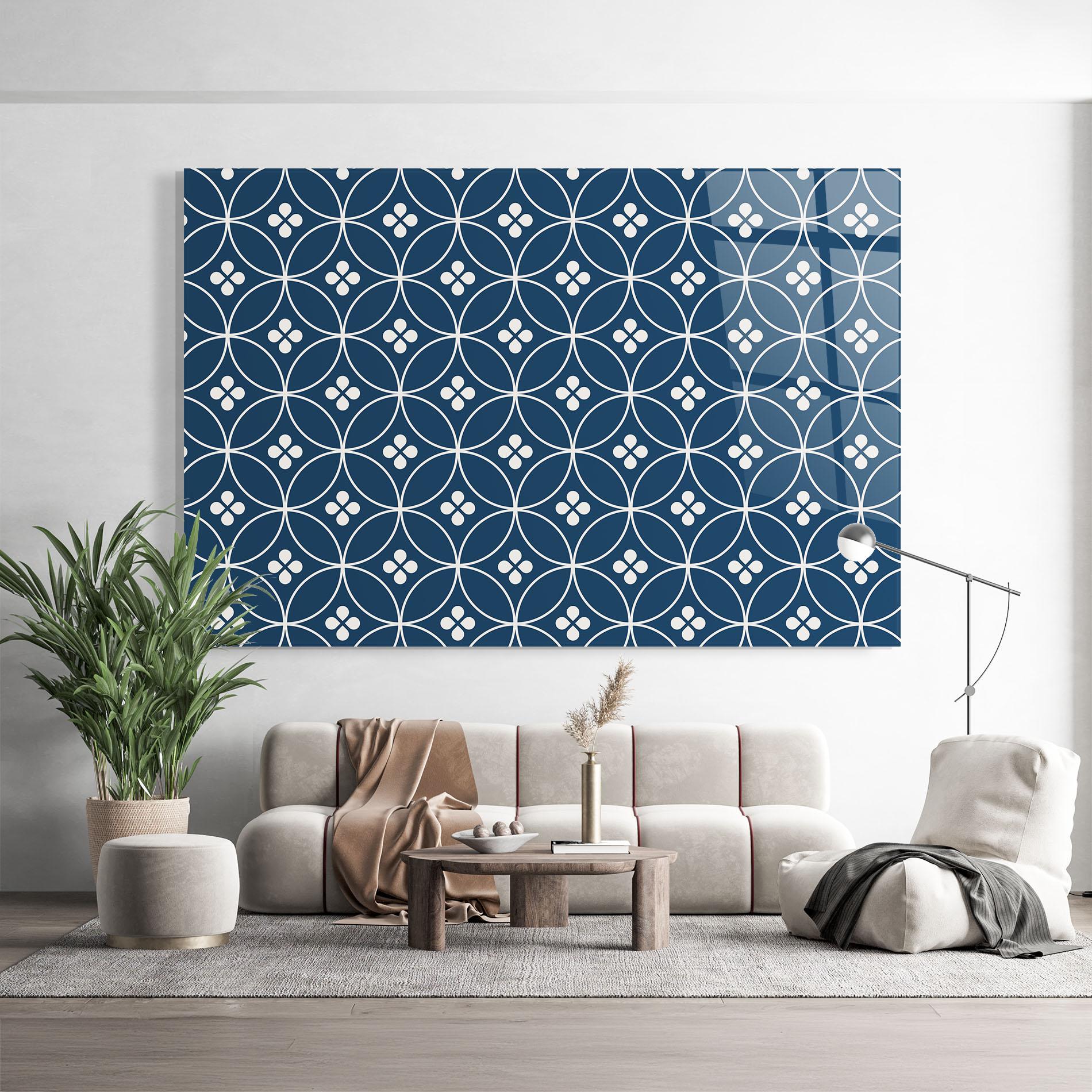 Tablou Sticla Blue Circle mockup 9