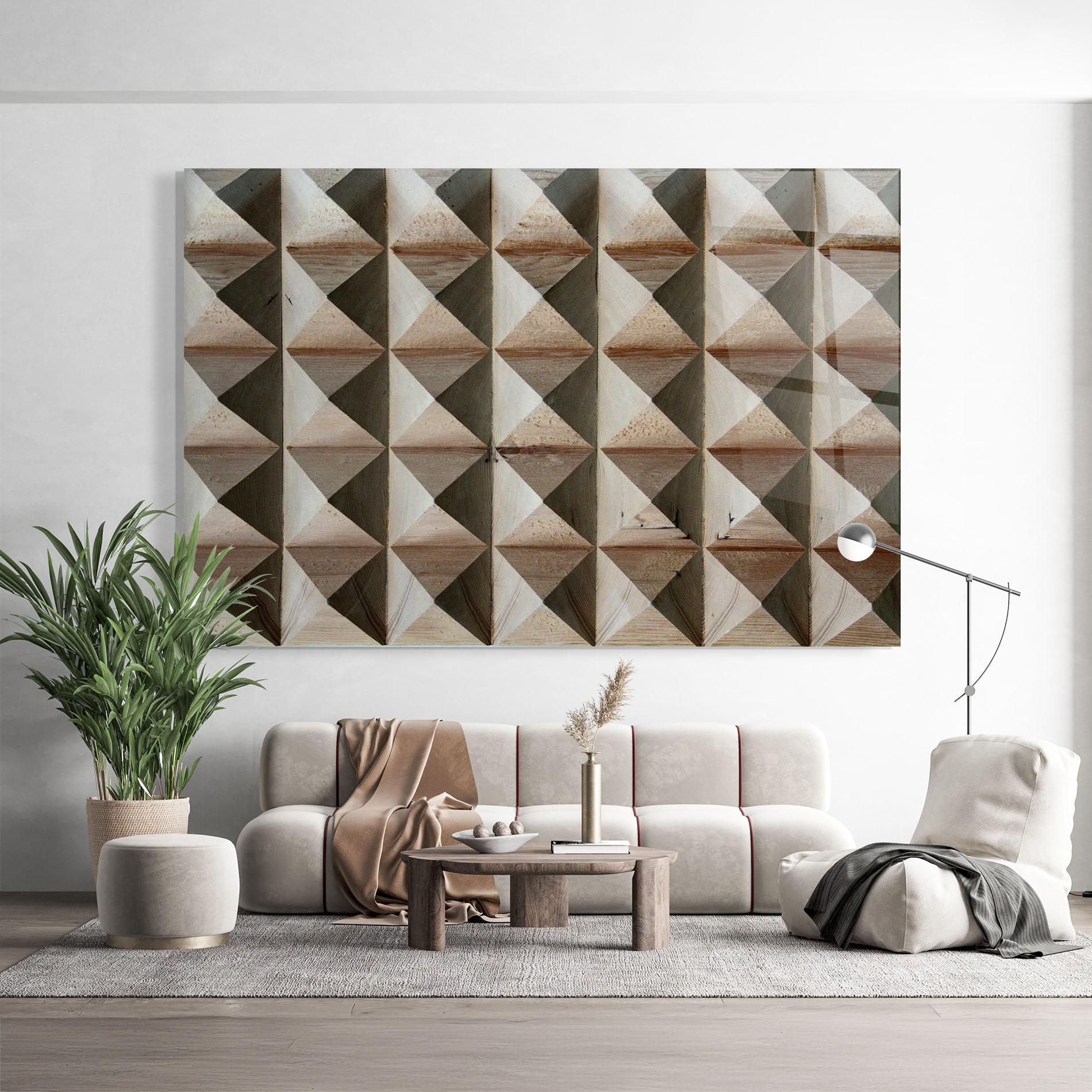 Tablou Sticla Cream Pyramid mockup 9