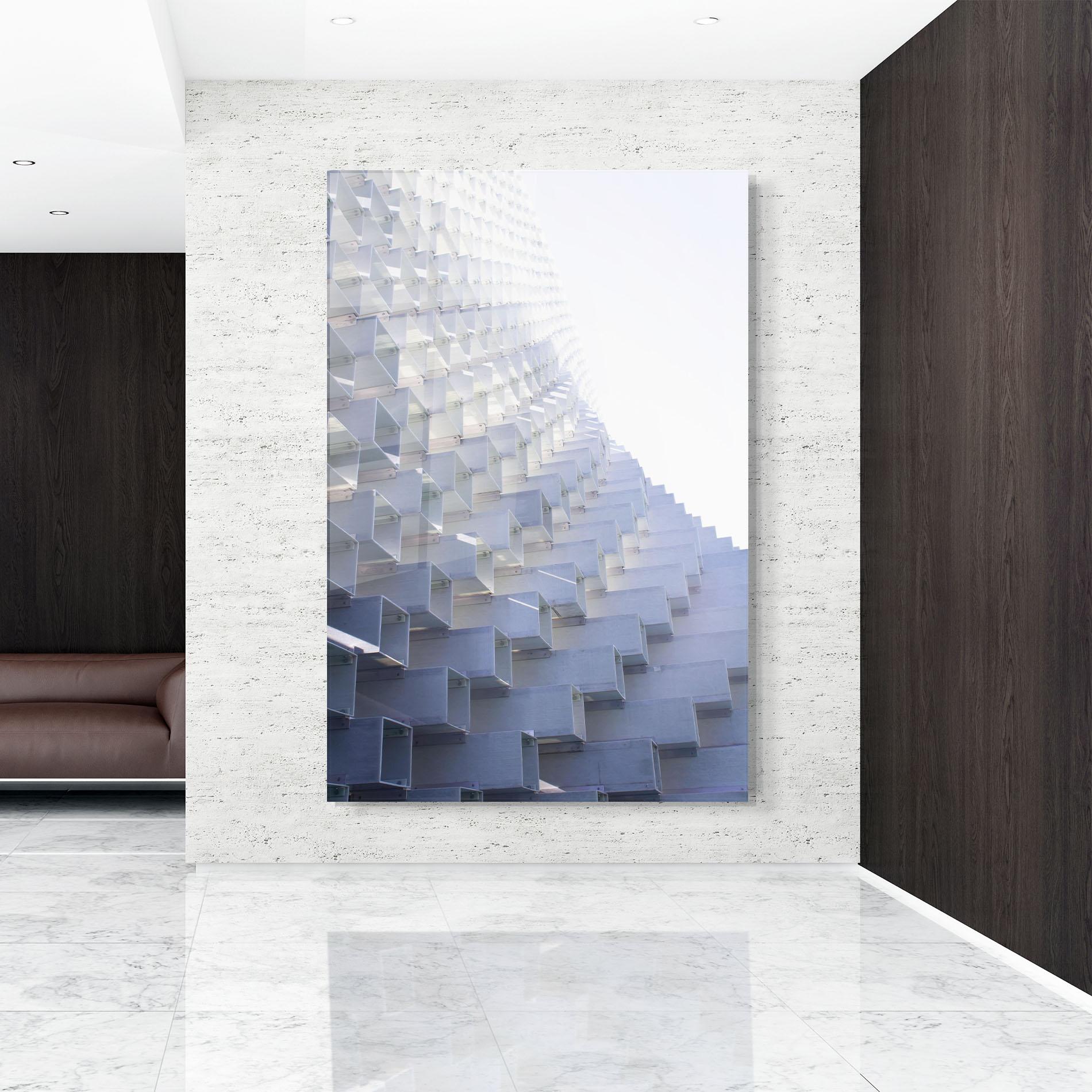 Tablou Sticla 3d White Square mockup 9