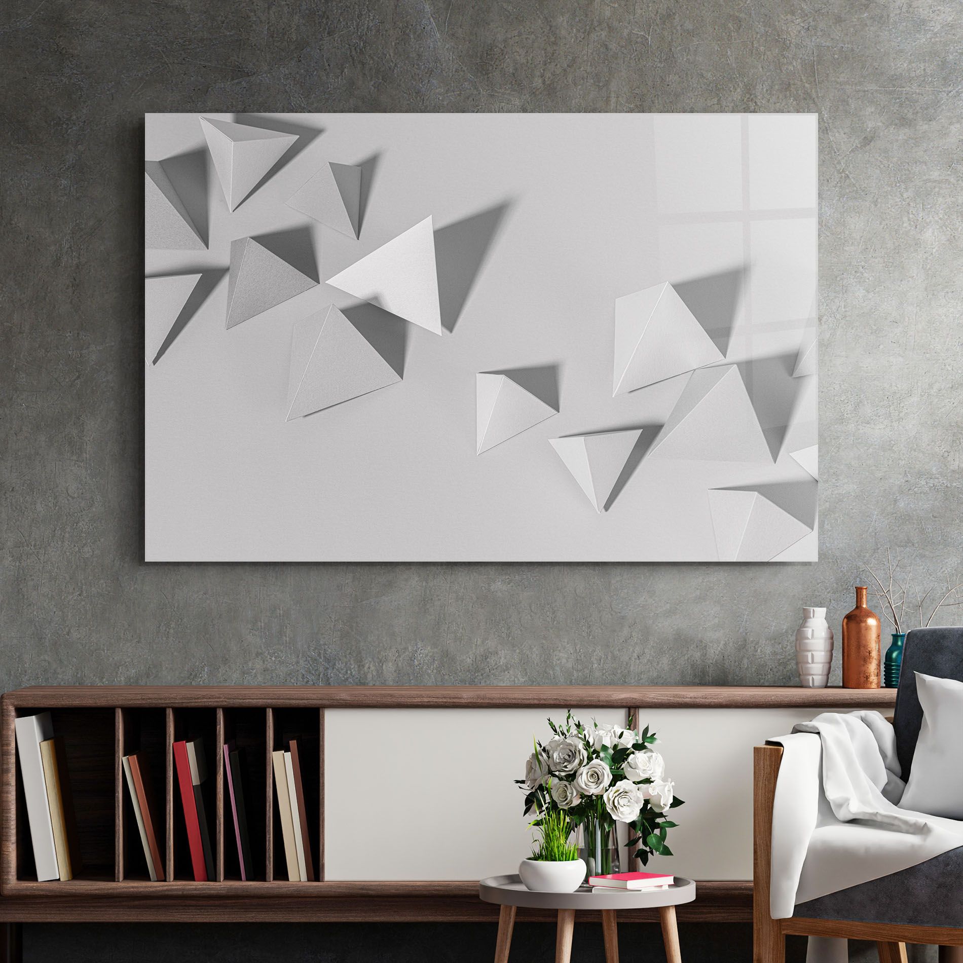 3d White Triangle mockup 2