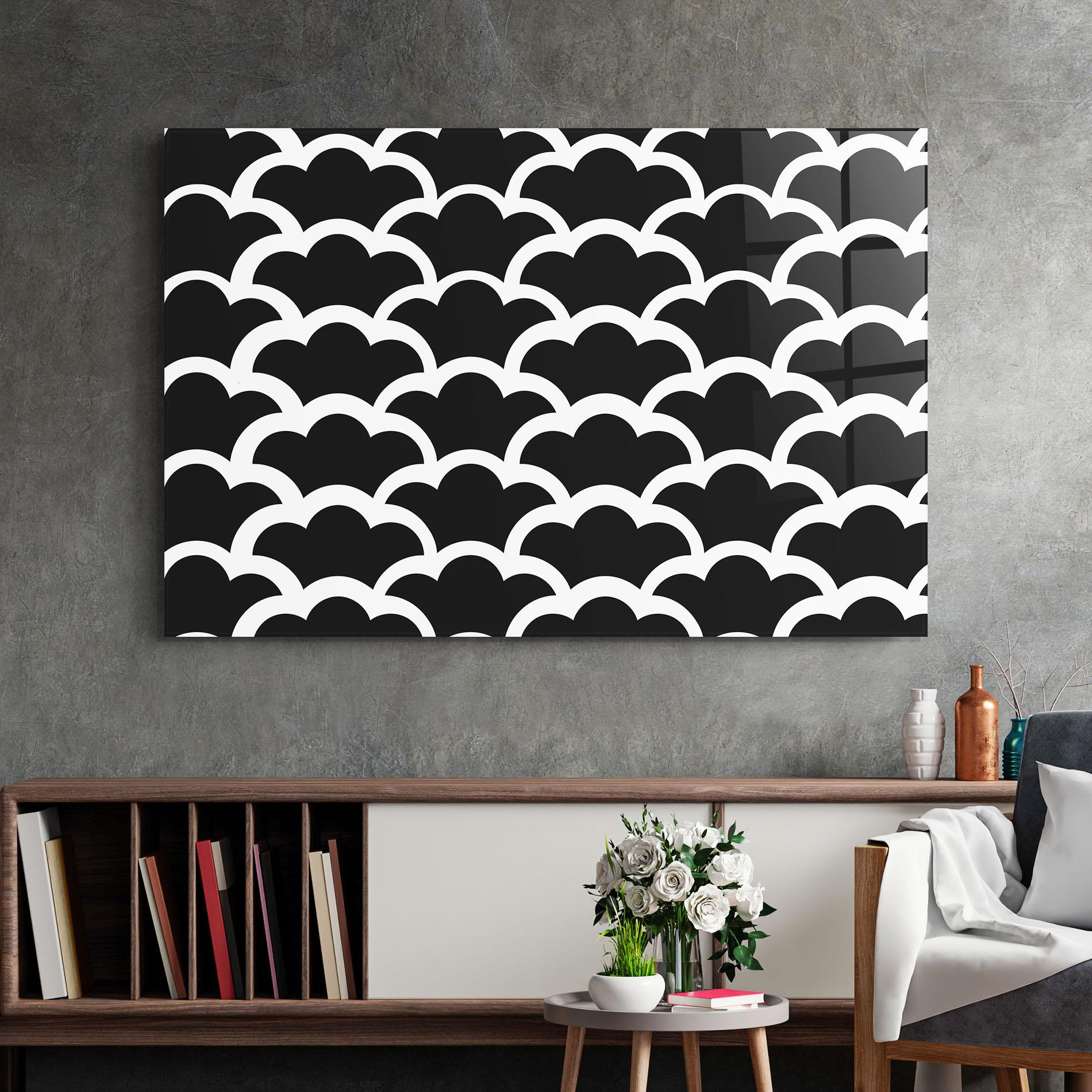 Tablou Sticla Black Clouds mockup 2