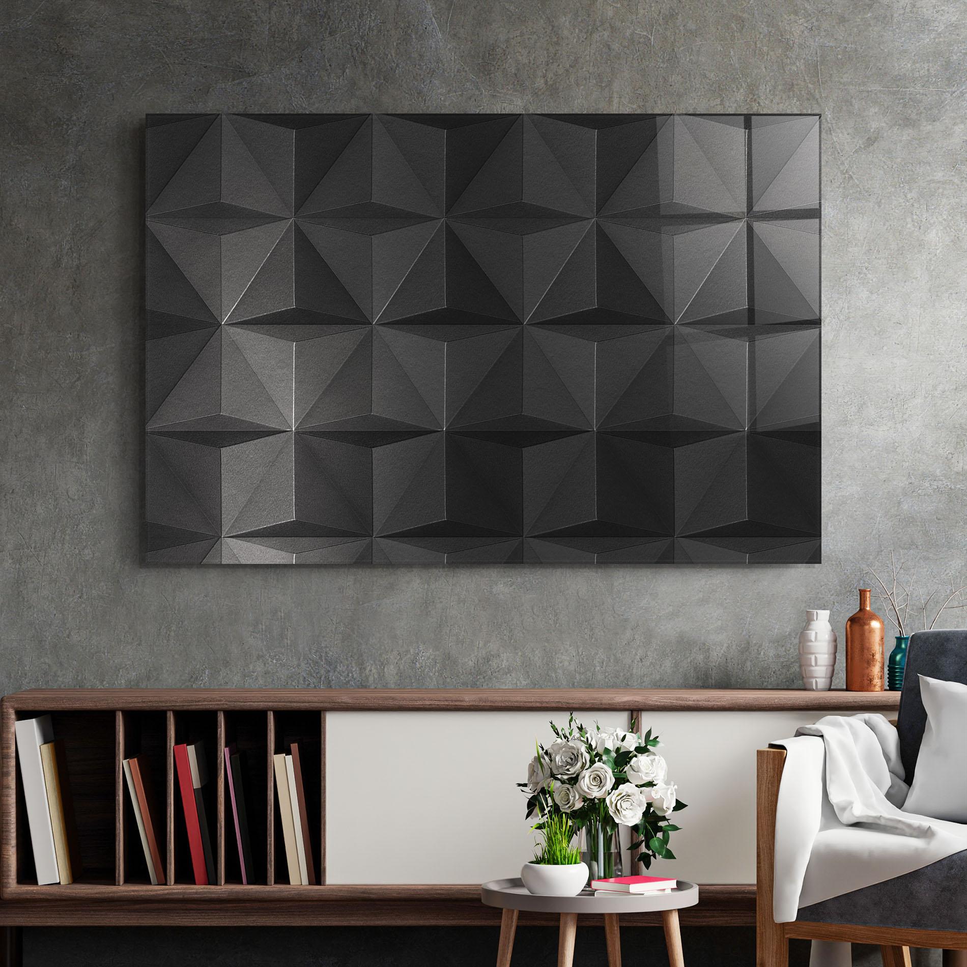 Tablou Sticla Black Shade Triangle mockup 2