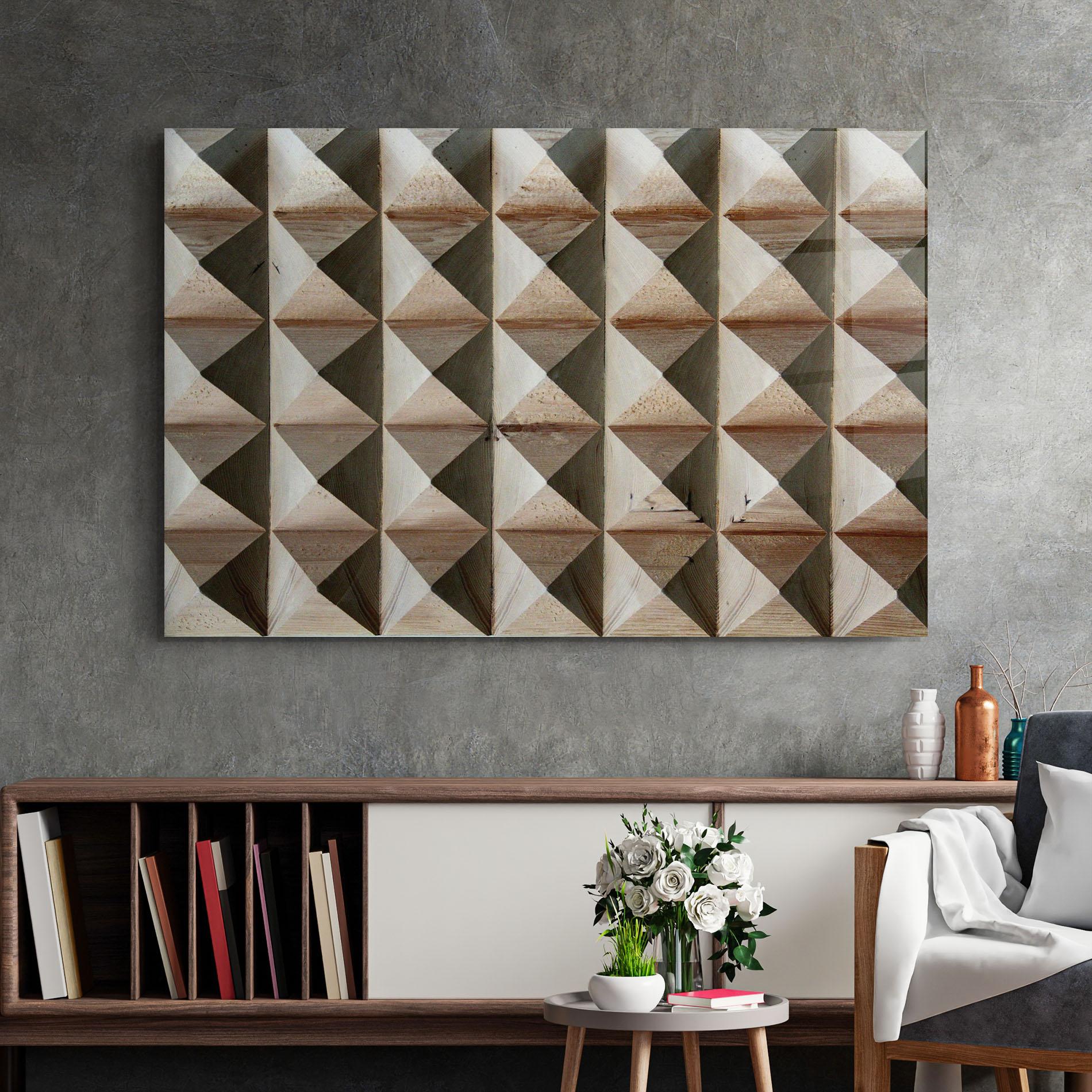 Tablou Sticla Cream Pyramid mockup 2
