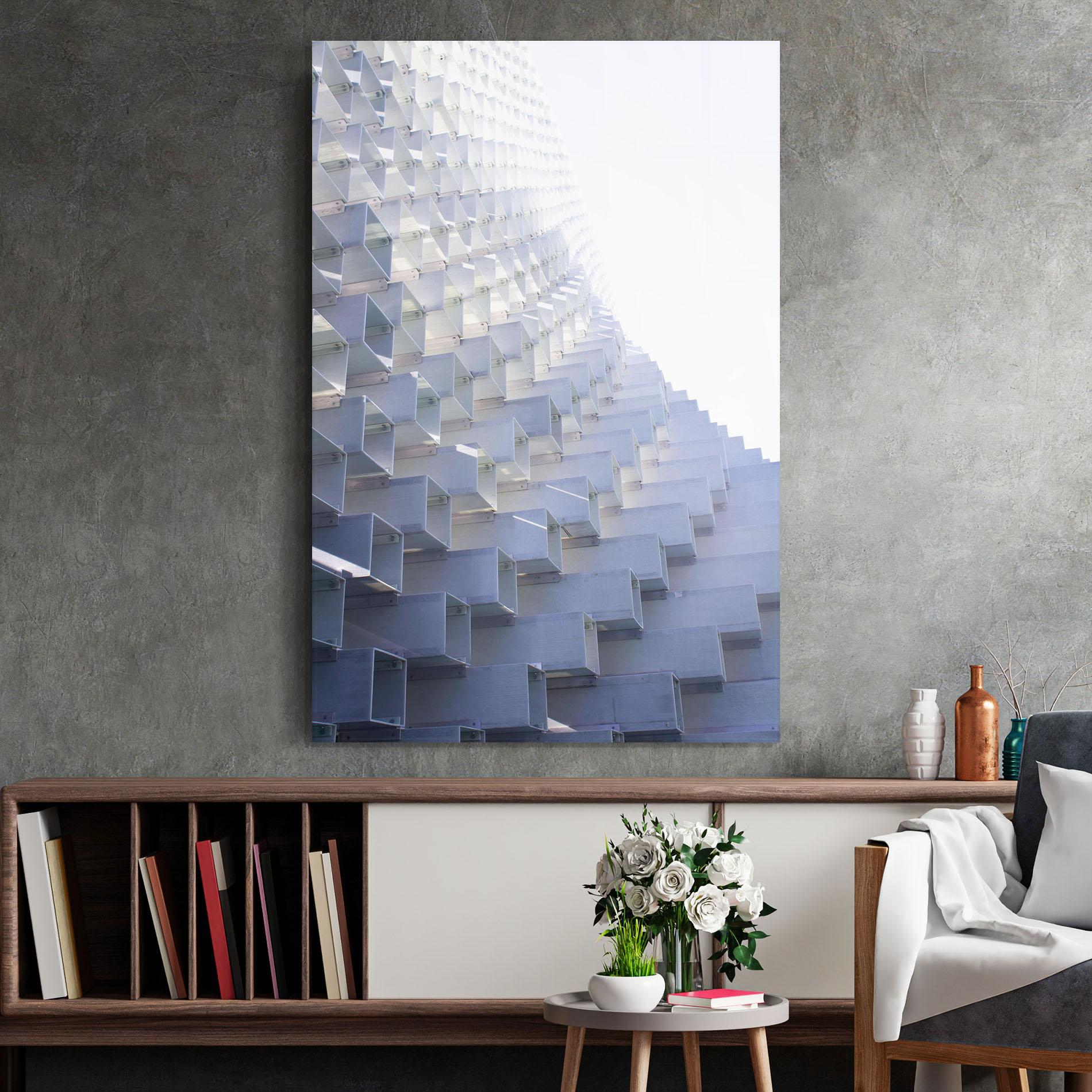 Tablou Sticla 3d White Square mockup 2