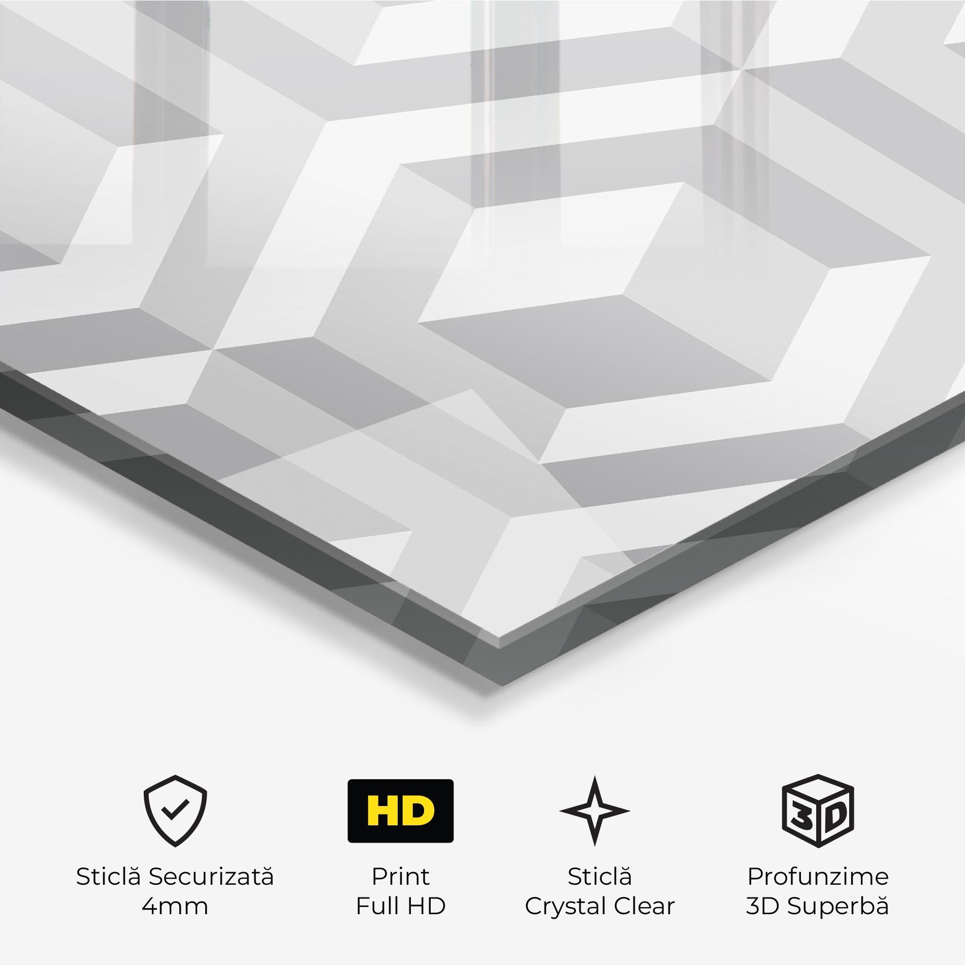 Tablou Sticla 3d Square mockup 3