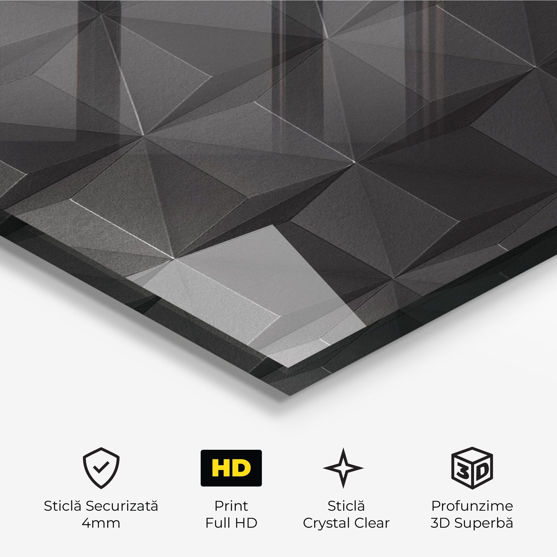 Tablou Sticla Black Shade Triangle mockup 3