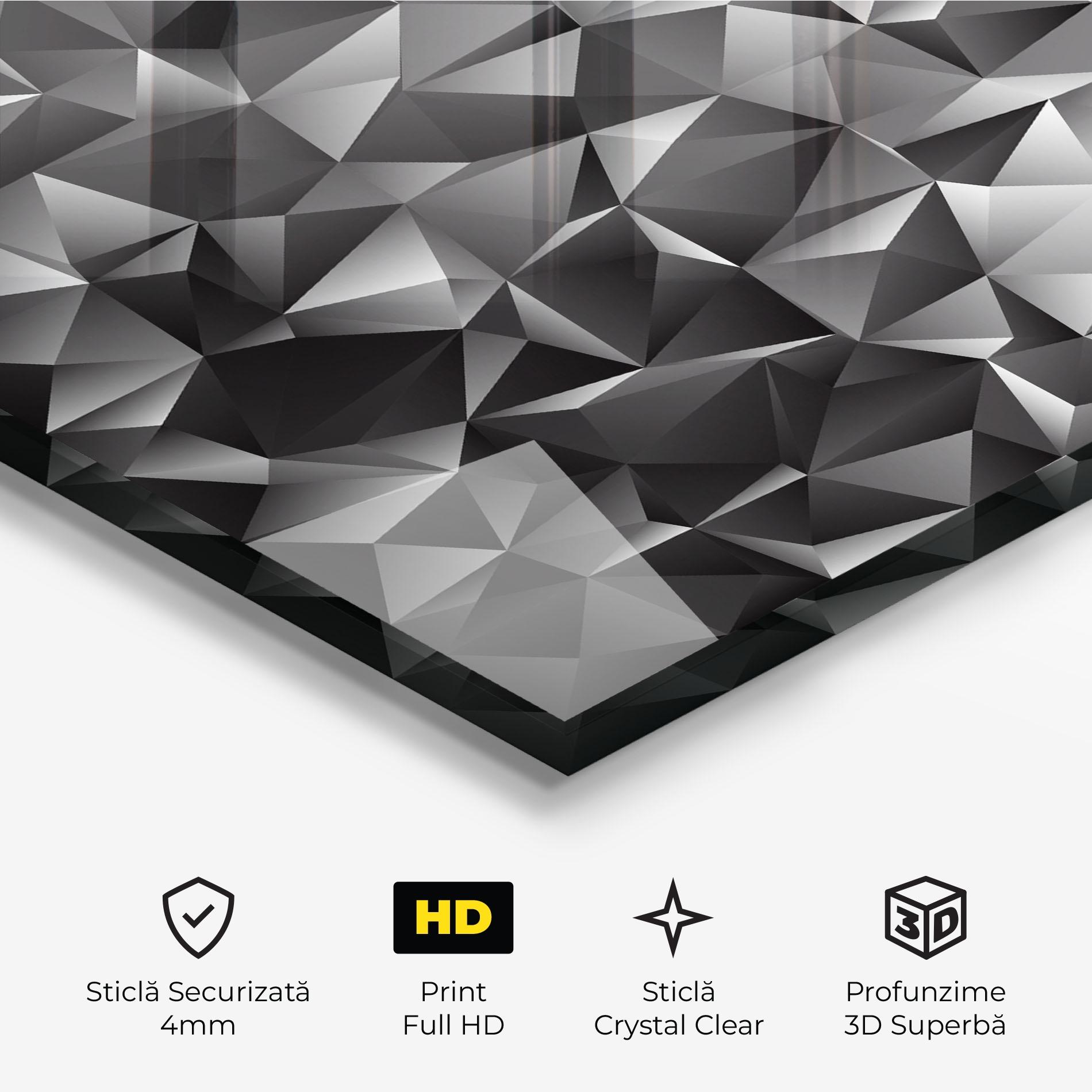 Tablou Sticla Black Triangle Pattern mockup 3